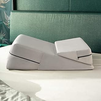 Micro-Velvet Slant Combo 12” & 7” Height - Firm Density Bed Wedge Set for Back and Knee Support