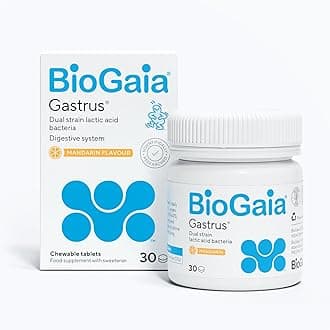 BioGaia Gastrus Probiotics for Gut Health | Bacterial Cultures with L. Reuteri to Balance Gut Flora | Dual Strains of Patented Lactobacillus Reuteri | 30 Chewable Supplement Tablets - Mandarin Flavour
