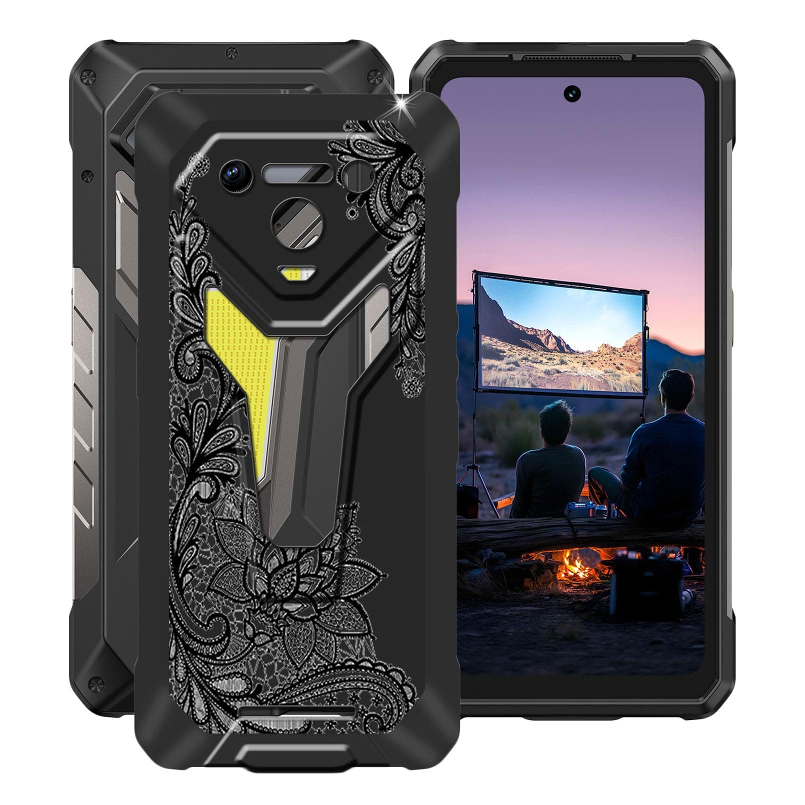 Phone Case for Ulefone Armor 34 Pro (6.95"), TPU Shockproof Bumper Shell, 360° Drop Protection Shell Ultra-Thin Soft Silicone Cover for Ulefone Armor 34 Pro - Black Rose