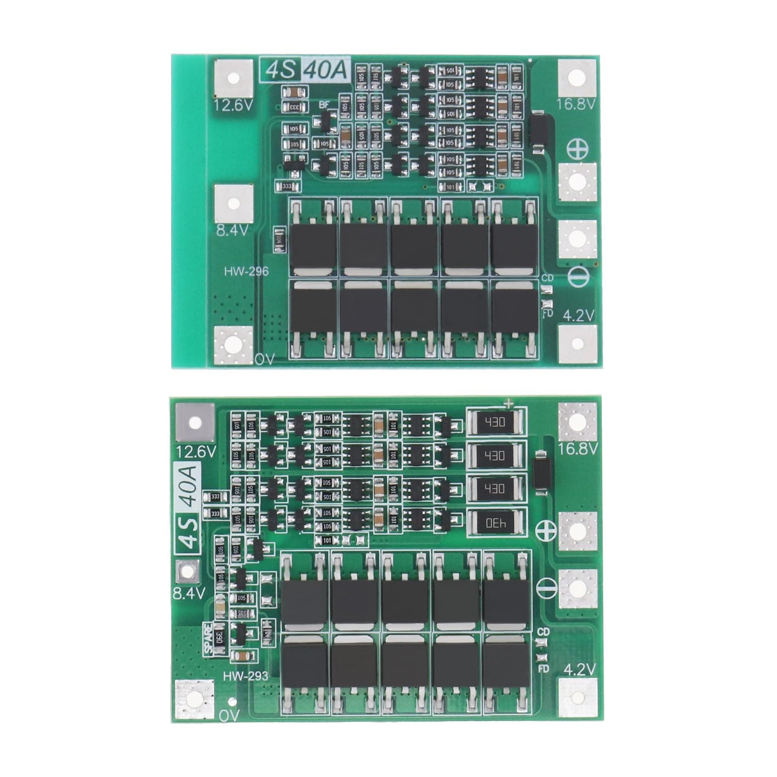 Create idea 2Pcs 4S 40A Li-ion Cell Protections Board Li-Ion Lithium Battery 18650 Charger PCB BMS Protective Board with Balance for Drill Motor