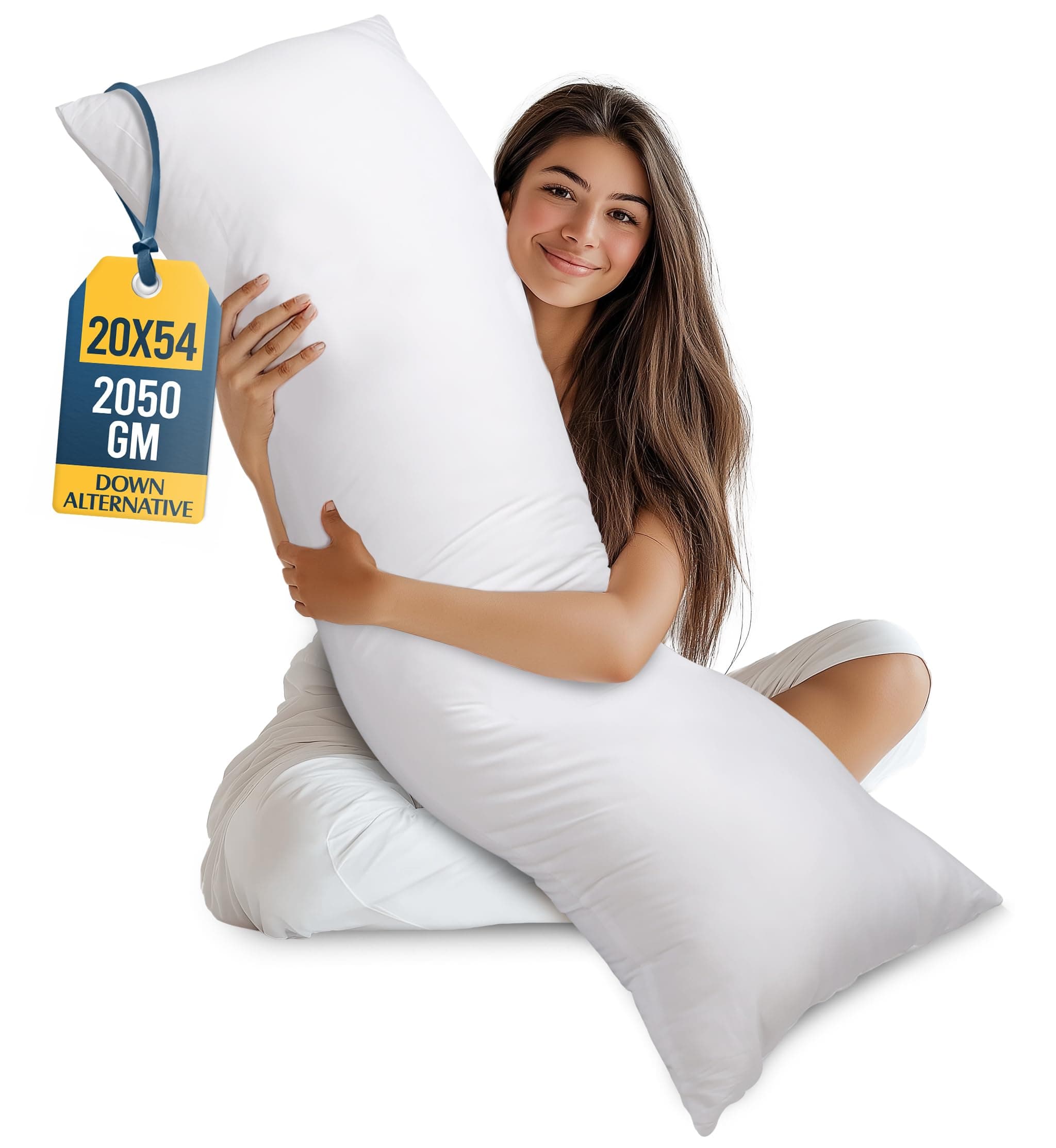 Utopia Bedding Ultra Soft Body Pillow - Long Side Sleeper Pillows For Use During Pregnancy - 100% Cotton Cover with Soft Polyester Filling (Single Pack)