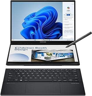 ASUS (Upgraded) Zenbook DUO Laptop, Dual 14” OLED 3K 120Hz Touch Display, Evo, Intel Core Ultra 9 285H, Intel Arc Graphics, 32GB RAM, 1TB SSD, Windows 11, UX8406CA-PS99T