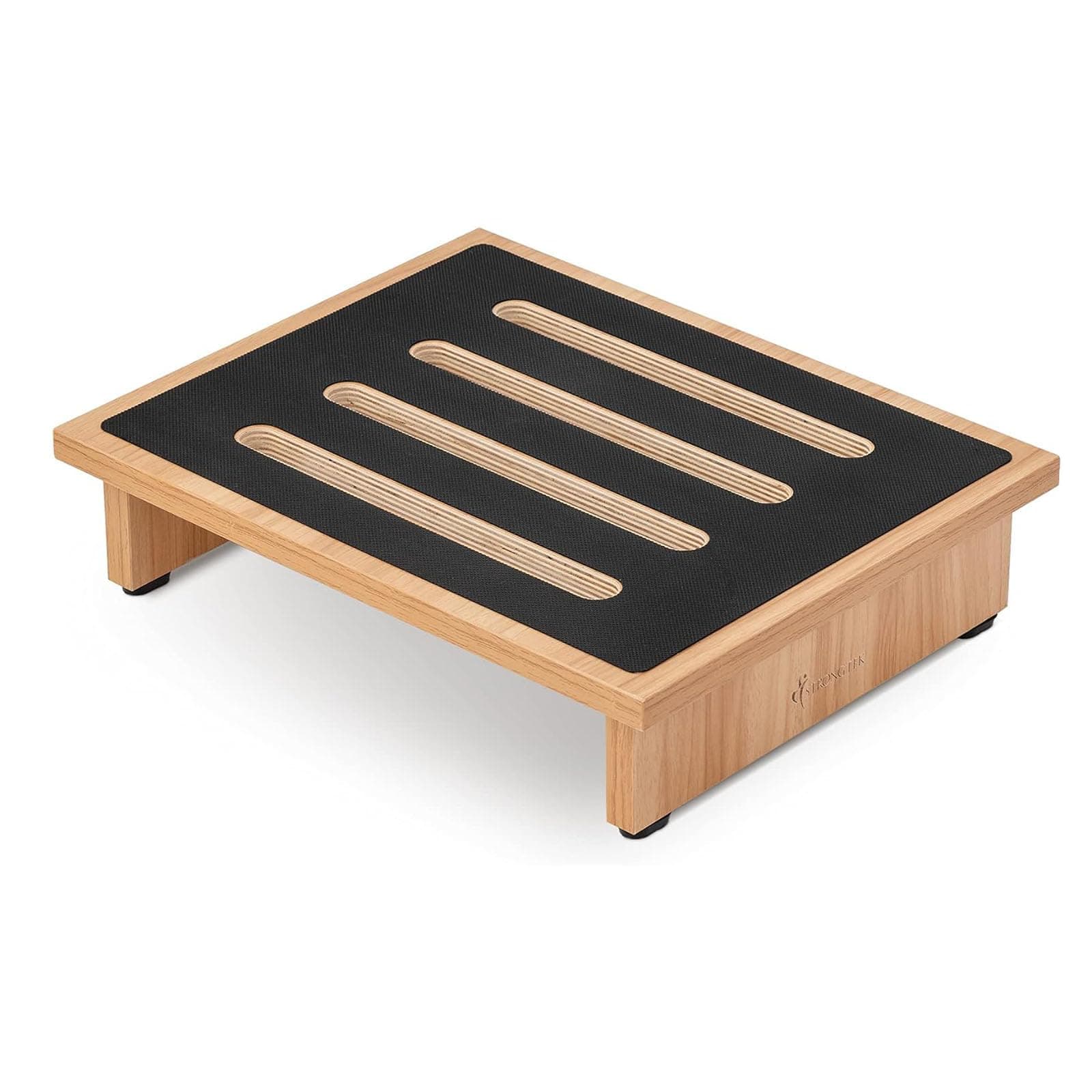 StrongTek One Step Stool for Adults with Non-Slip Rubber Stepping Surface, Portable Single Wooden Riser, 440 lb. Load Capacity for Kitchen, Bathroom, or Bedside, Kid and Senior Support