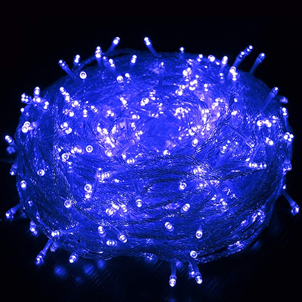 MODOAO LED String Lights Waterproof 8 Modes Control for Homes, Christmas Tree, Wedding Party, Bedroom, Outdoor Indoor Wall Decorations (75FT 200LED Blue)