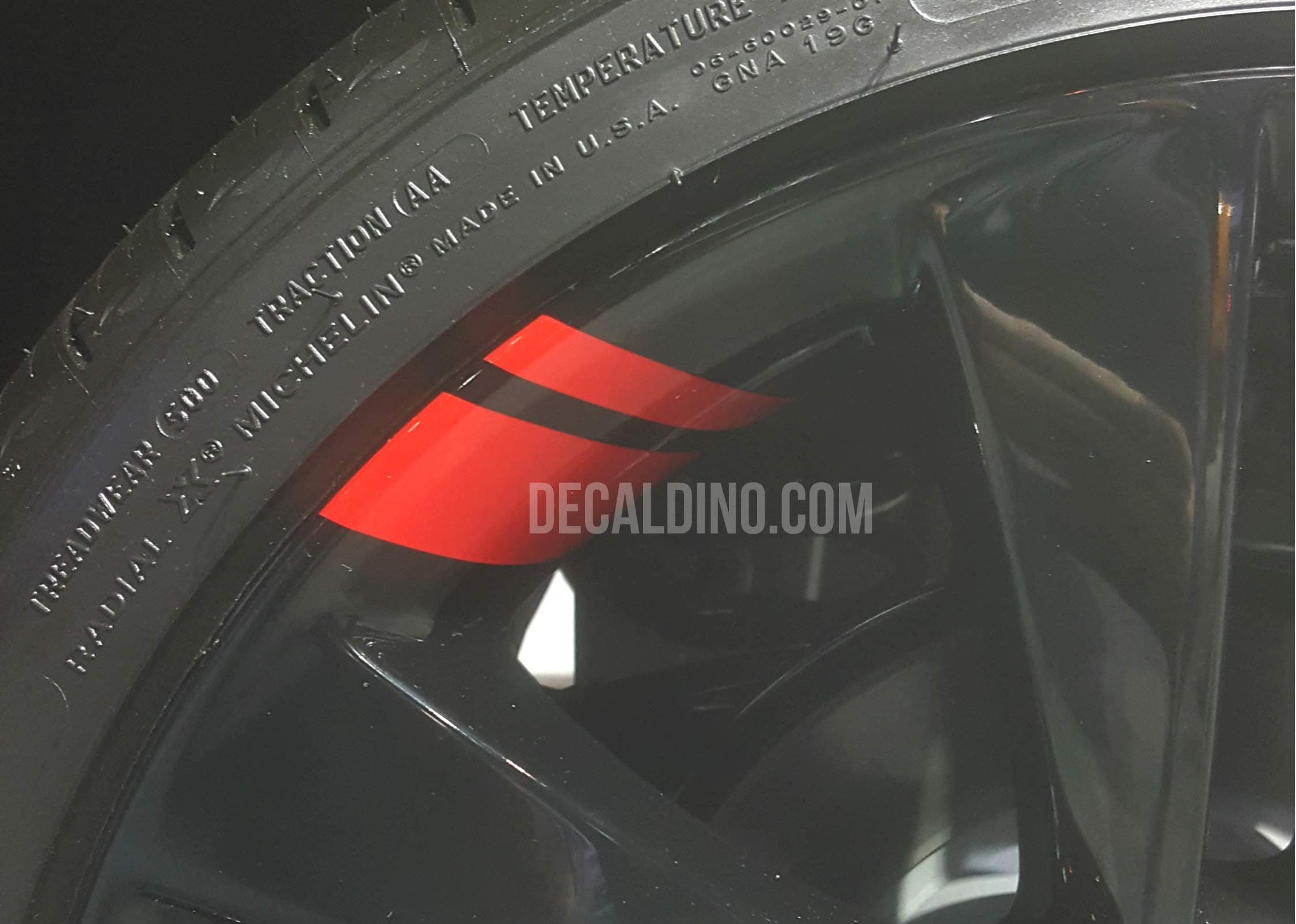 Wheel Hash Mark Redline Decals v2 for Silverado + Light Red