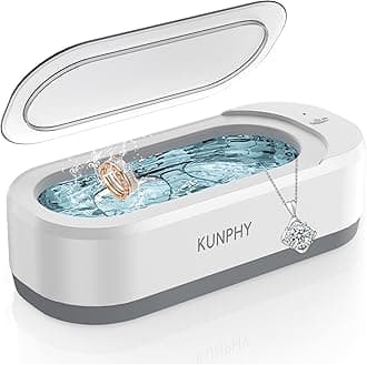 kunphy Ultrasonic Jewelry Cleaner, Jewelry Cleaner Machine 350ml 46KHz, Professional Sonic Cleaner with One-Touch Operation, Ultrasonic Cleaner for Jewelry, Glasses, Rings