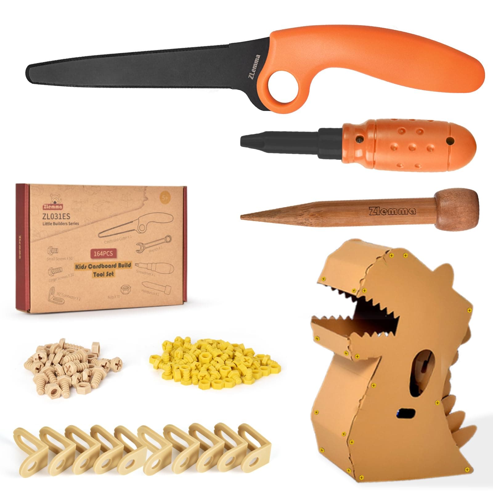 Cardboard Construction Toolkit 164 Pieces with Cardboard Cutter
