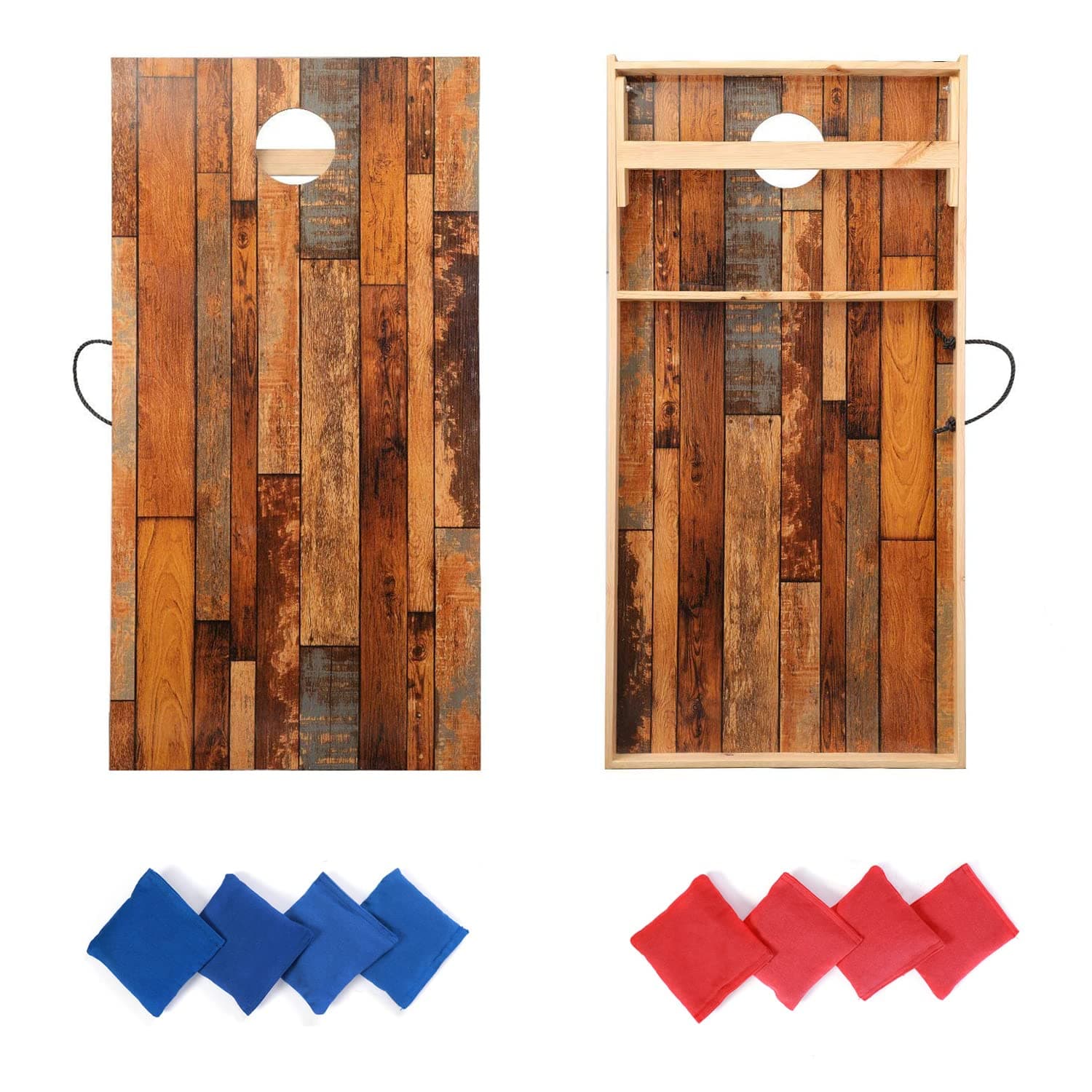 OOFIT Solid Wood Corn Hole Game Set, Portable Regulation Size Cornhole Boards