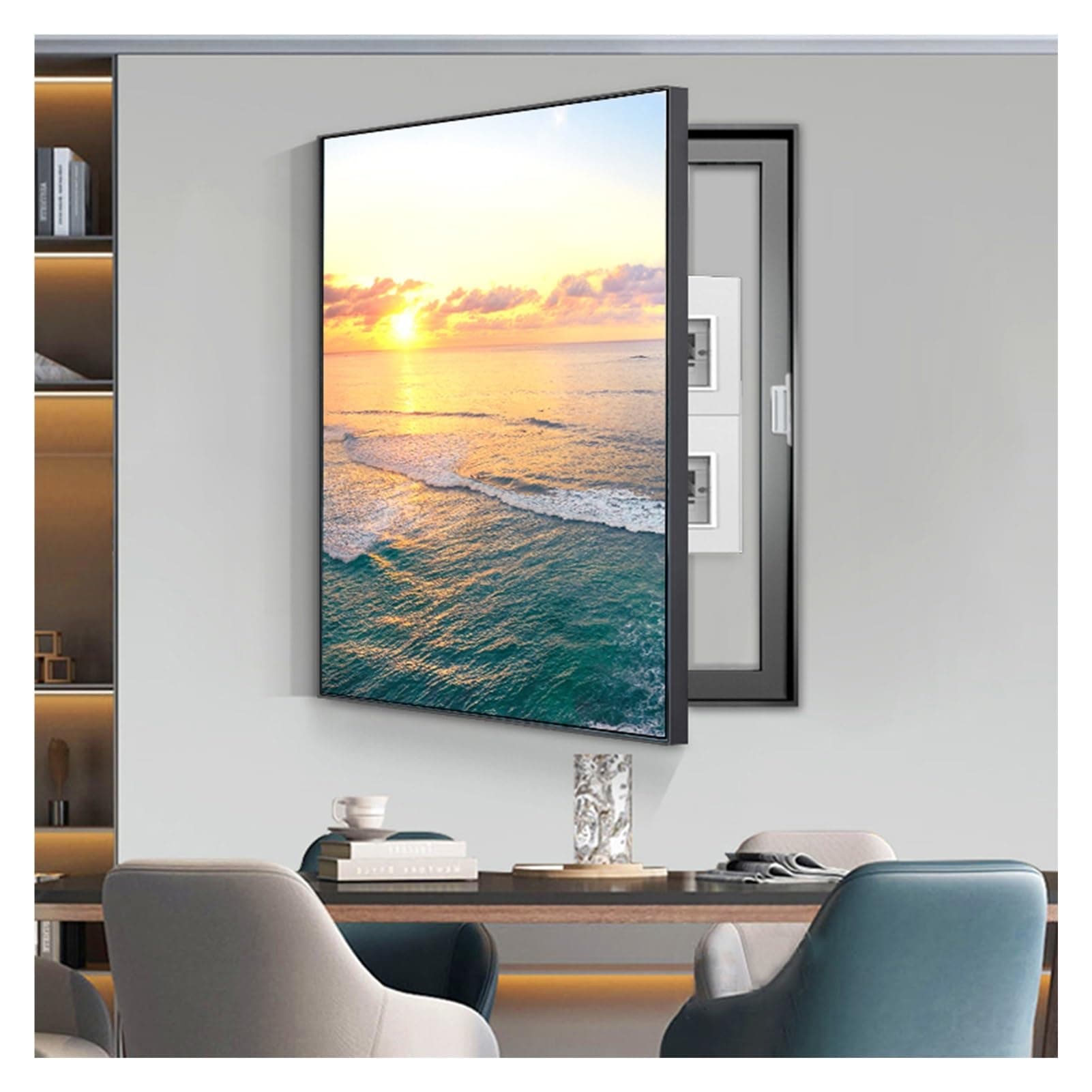 Electrical Panel Cover Decorative, Breaker Box Cover Decorative, Meter Box Decorative Painting, Wall Mounted Hide Fuse Box Cover Cabinet(A,30x40cm/12x16in)