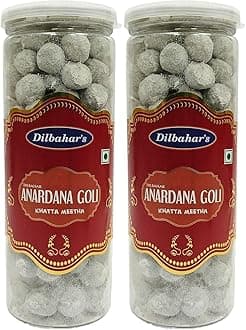 DILBAHAR'S Anardana Goli Pachak|Digestive Goli Pachak|Mukhwas Mouth Freshener|Anardana Churan Goli|Digestive Mouth Freshener Mukhwas|After-Meal Treat|Anardana Goli - 220G CAN Pack of 2,Pomegranate