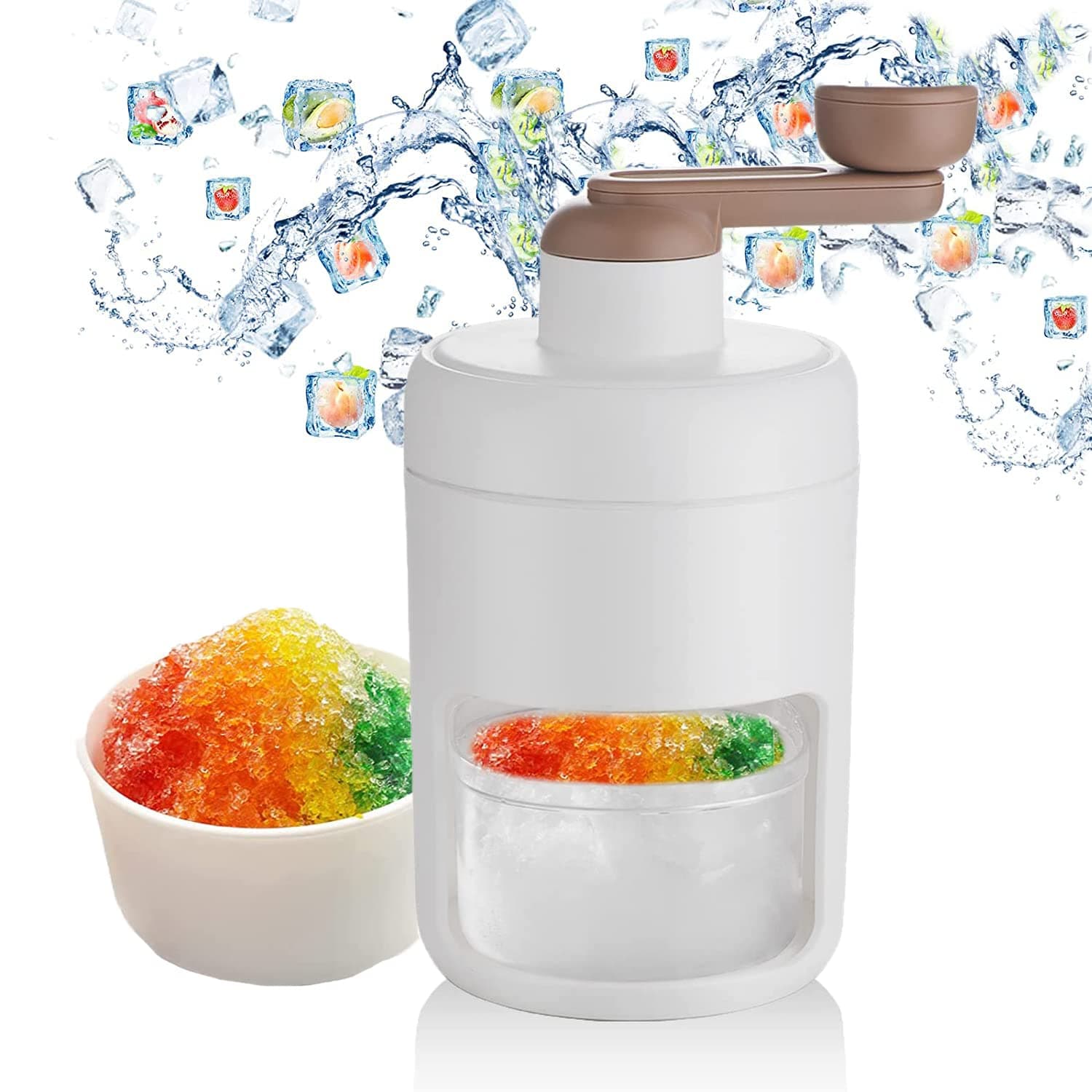 AximIce Crusher Machine for Home,Snow Cone Machine Shaved Ice Machine with Ice Cube Trays for Party, Bars, Restaurants