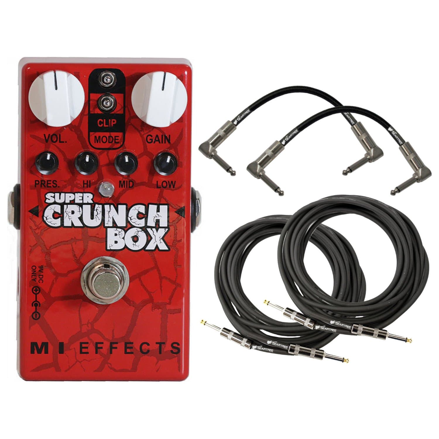 Effects Super Crunch Box Distortion v.2 Pedal w/ 4 Cables