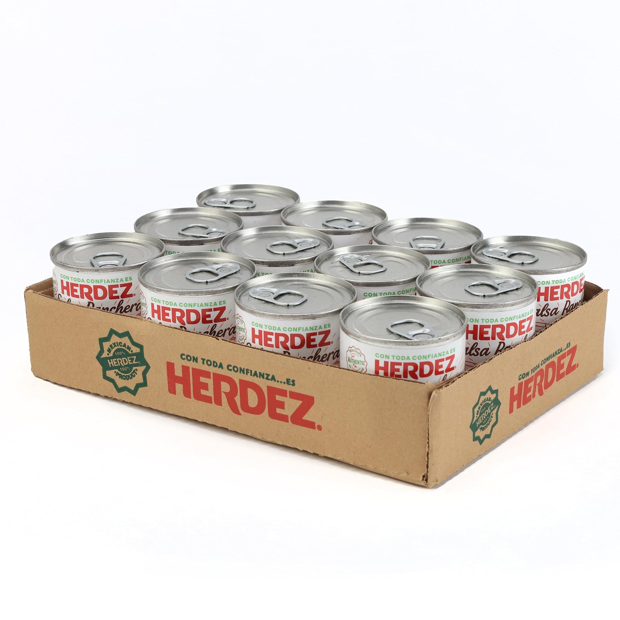 HERDEZ Ranchera Salsa, Medium, 7 oz Can (12 Pack) - Authentic Mexican Salsa for Tacos, Chips, and Dips - Made with Fresh Ingredients and Traditional Recipe from Taquerias