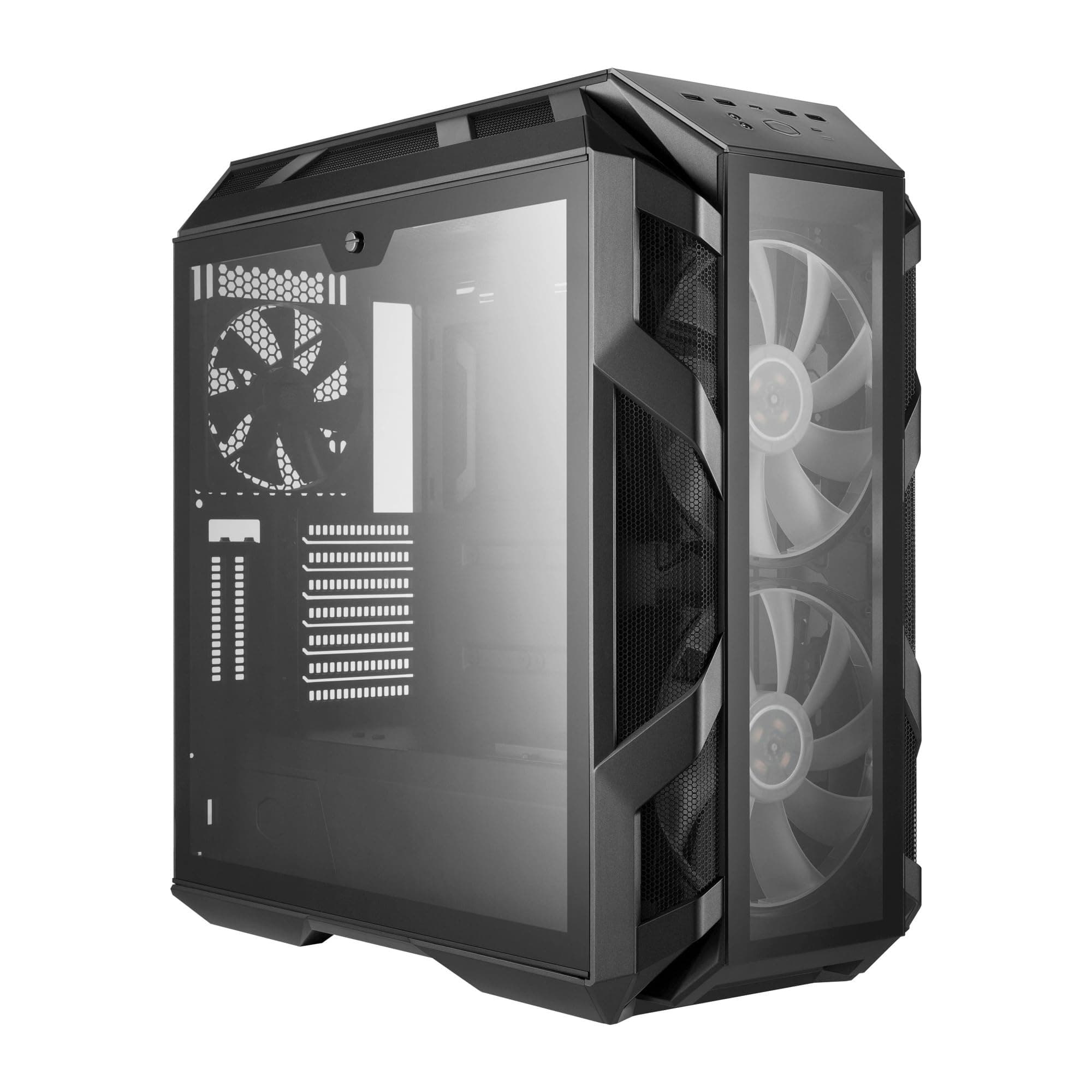 Cooler Master MasterCase H500M ARGB Airflow ATX Mid-Tower with Quad Tempered Glass Panels, Dual 200mm Customizable ARGB Lighting Fans, Type-C I/O Panel, and Vertical GPU Slots (MCM-H500M-IHNN-S00)