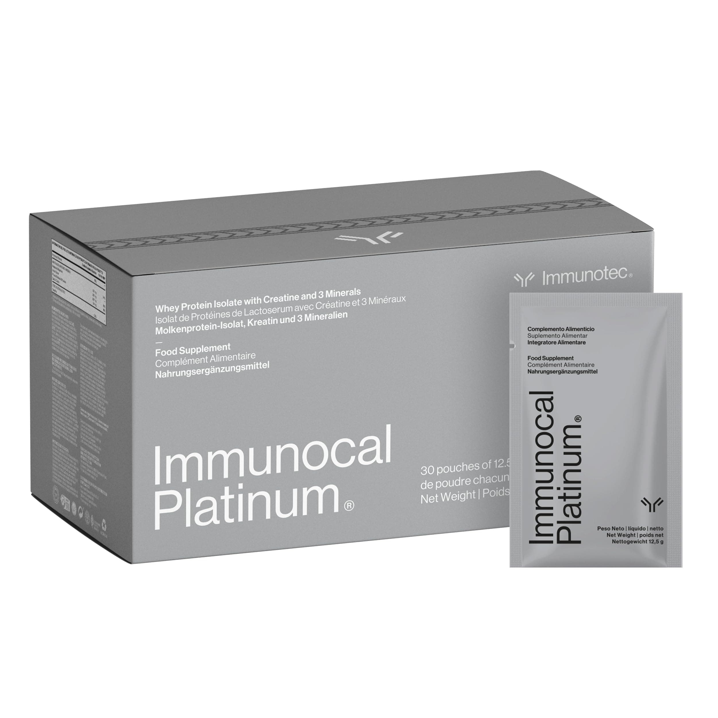 Immunotec Immunocal Platinum Glutathione Precursor - Whey Protein Isolate for Immune Support & Cellular Health - Glutathione Powder for Older Adults & Immunocompromised Users - 30 Sachets