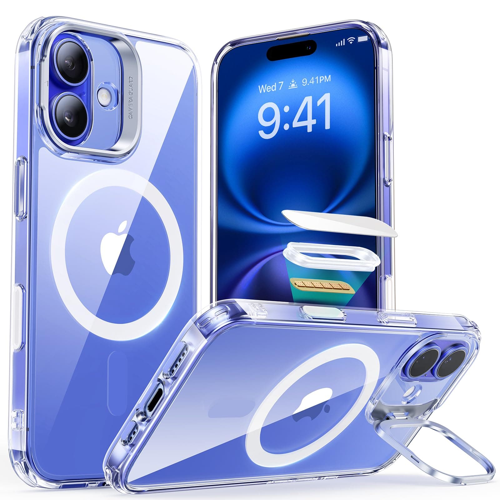 【Design Award Series!】ESR iPhone 16 Case, Magsafe Compatible, Camera Control, US Military MIL Standard Protection, Yellowing Resistant, Shockproof, Hidden Stand, Scratch-Resistant Back, iPhone 16 Case