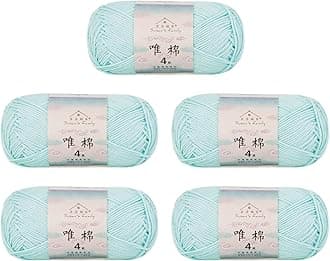 Susan's Family 4 ply 60% Cotton 40% Acrylic Yarn - Soft & Durable - 5 x 50g (1.76oz) - 655 Yards for Knitting & Crocheting - Baby Blankets, Amigurumi, Sweaters & More