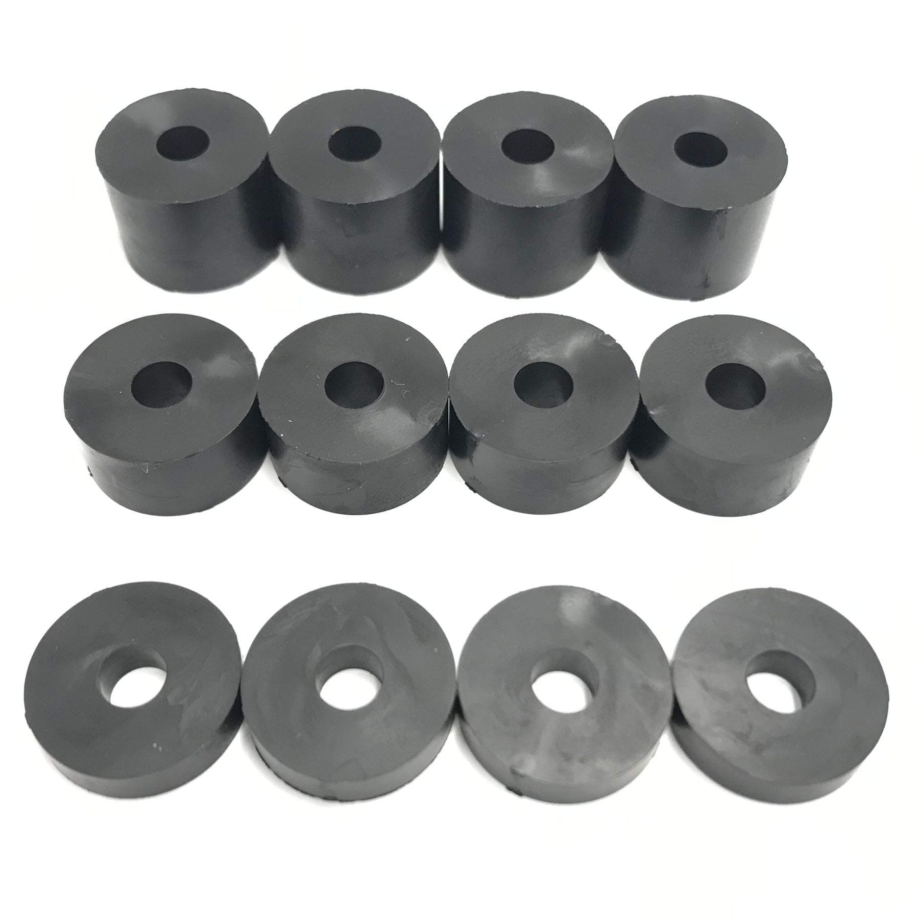 Medium Hard Rubber Spacers (M6) 6mm-0.24” Hole, Diameter 0.79” Depths 0.59” 0.39” 0.20”