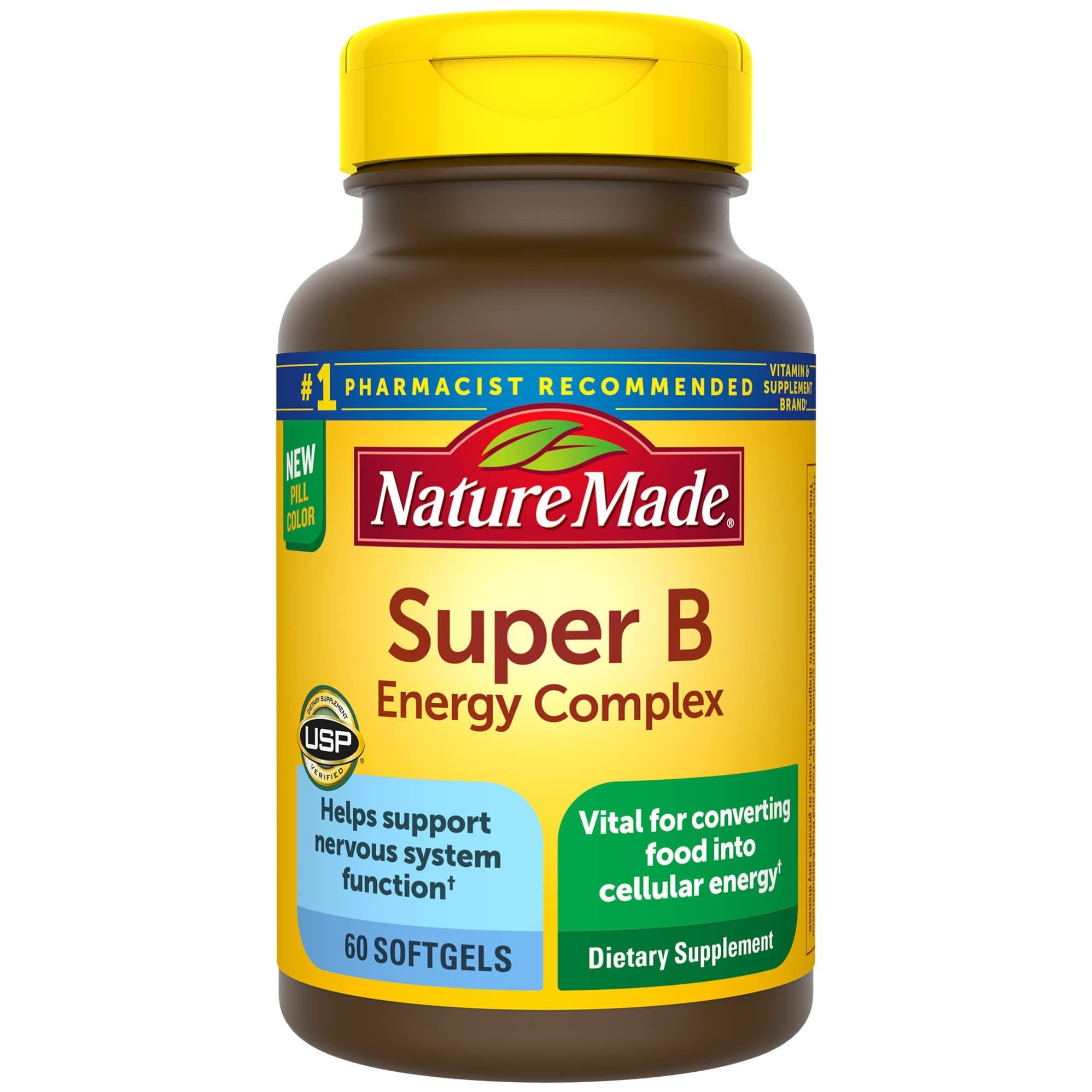 Super B Energy Complex, Dietary Supplement for Brain Cell Function Support, 60 Softgelss,…