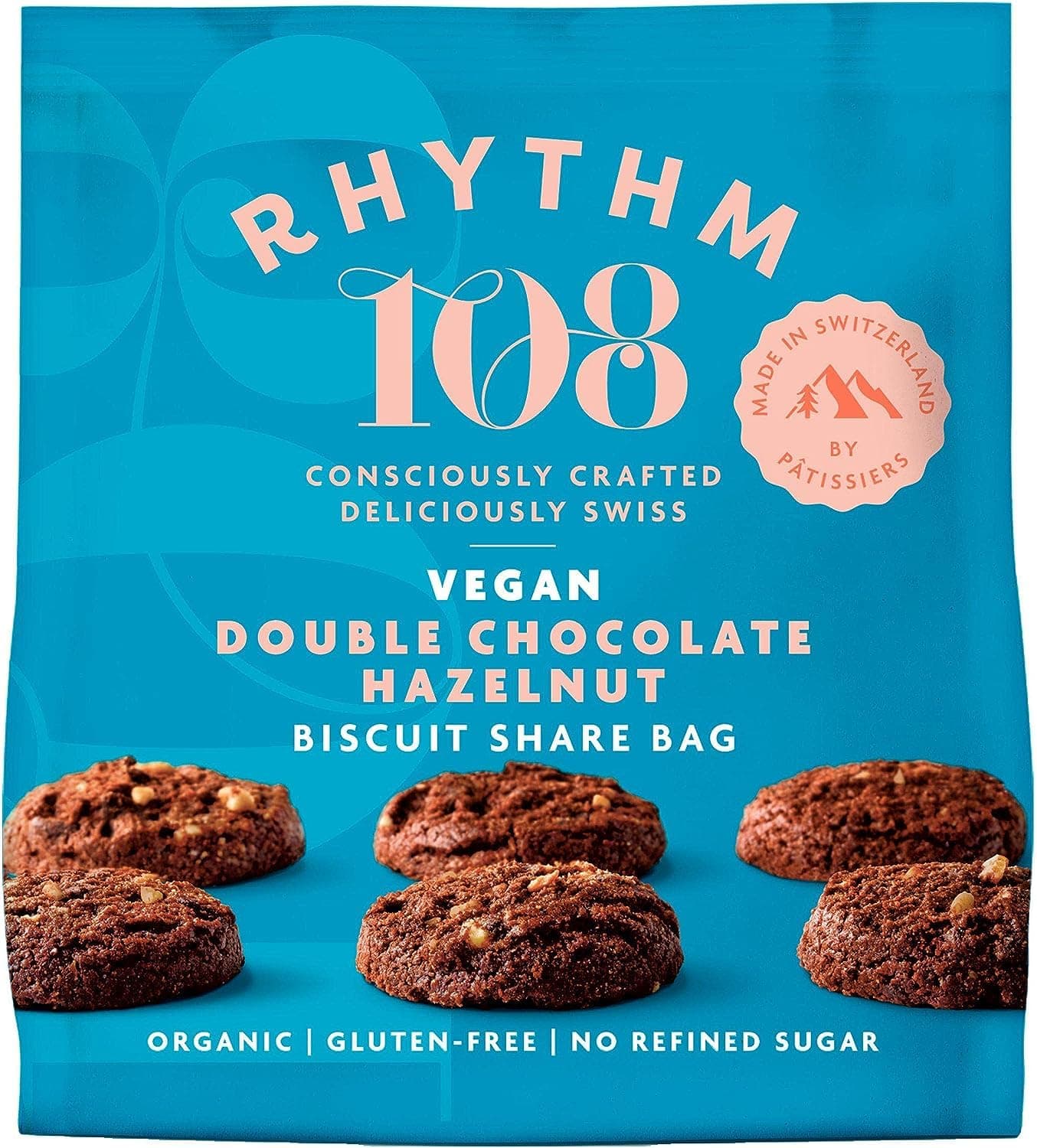 Rhythm 108 Ooh-la-la Tea Biscuit Double Choco Hazelnut Sharing Bag (Pack of 4)