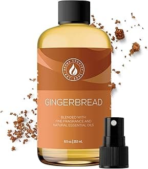 Gingerbread Diffuser Oil - Luxury Essential Oils for Diffuser Refill & Air Freshener Room Spray - Long-Lasting & Natural Home Fragrance, Gingerbread Scented Oil (8.5 Fl. oz)