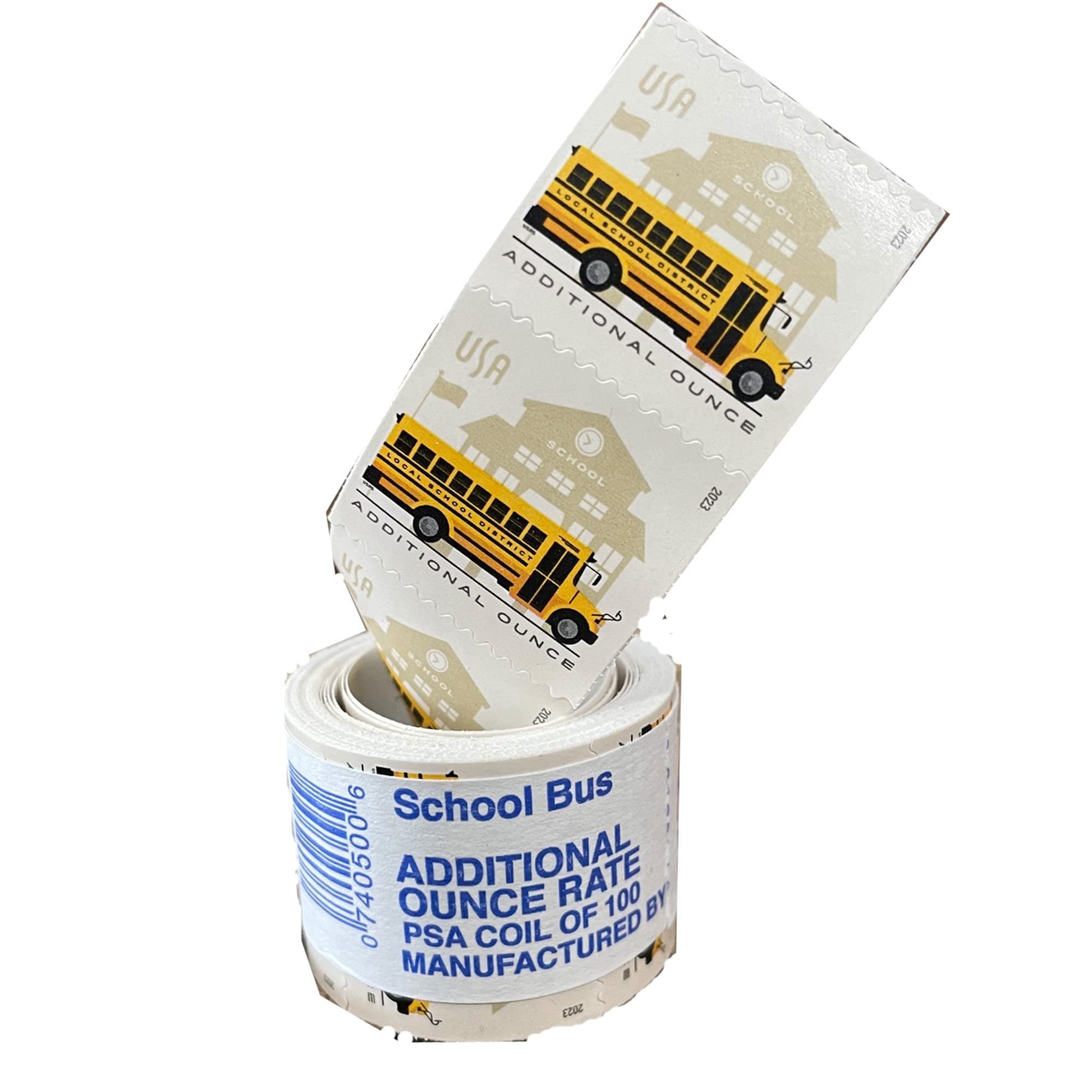 School Bus Additional Ounce Postage Stamps (for use with 1st Class Postage Stamps for Larger/Heavier Letters or use 3 of These Stamps for mailing 1 Ounce Letter) (1 Roll (100 Stamps))