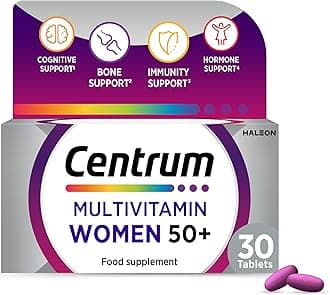 Centrum Women 50+ Tablets Multivitamin & Mineral Supplements, 23 essential nutrients including vitamin D, C, and Iron, 30 ct