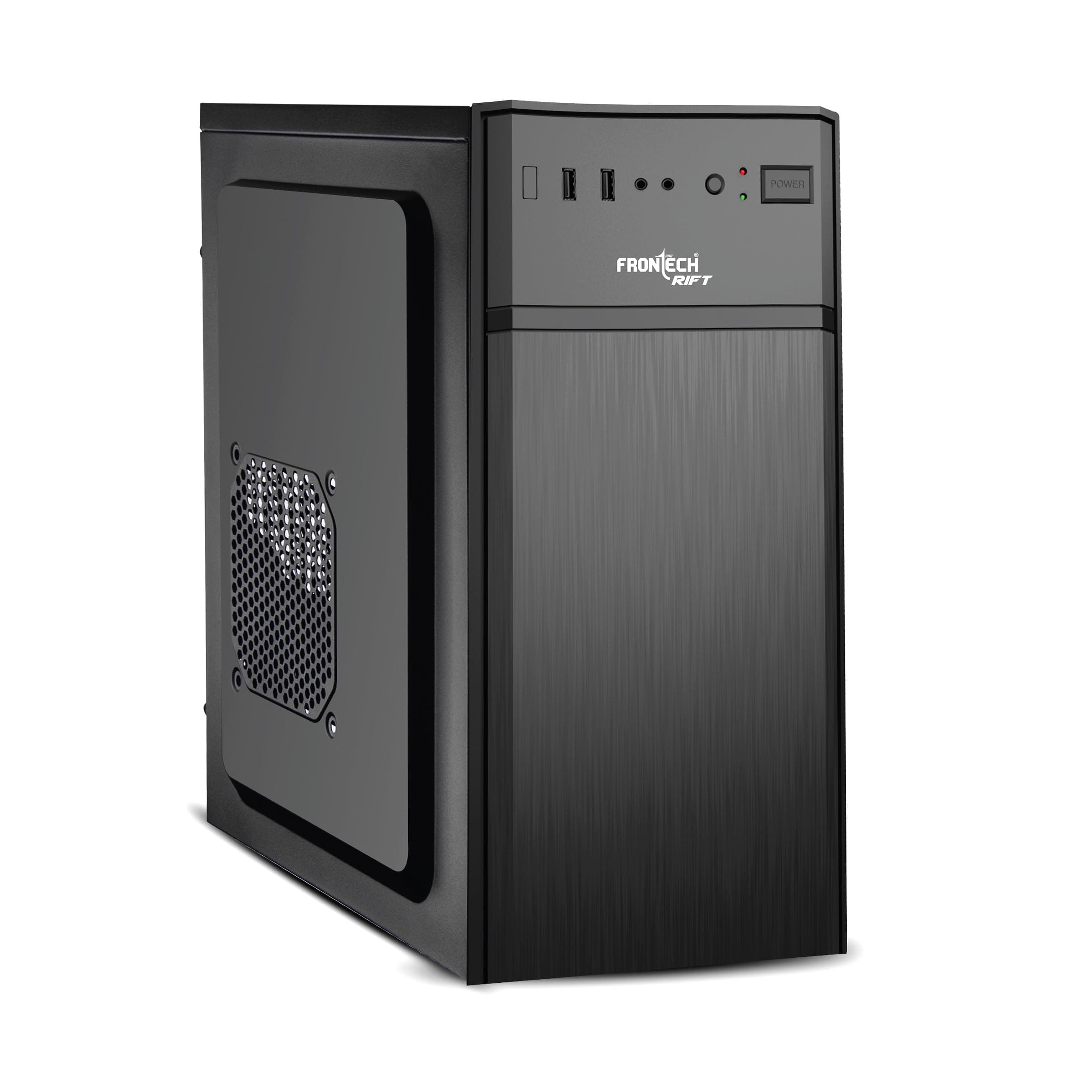 FRONTECH RIFT Silver Computer Cabinet |Home & Office Use | Silver Range | Enhanced Airflow Design | Dual Front USB & Audio Ports | Rear-Mounted SMPS | ATX/Micro-ATX Motherboard Support (FT-4372)