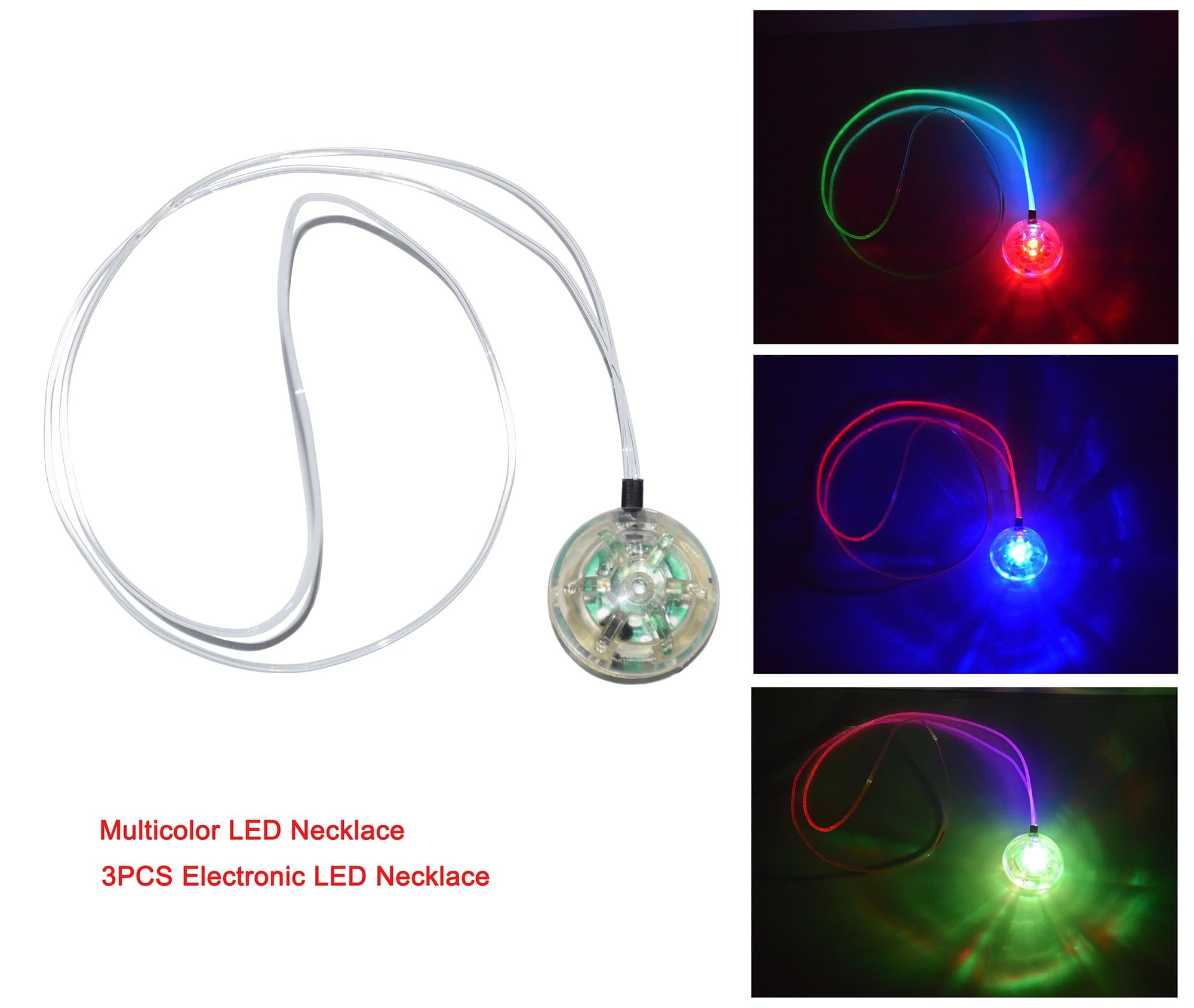 3PCS Electronic LED Necklace/Light-emitting multicolor necklace