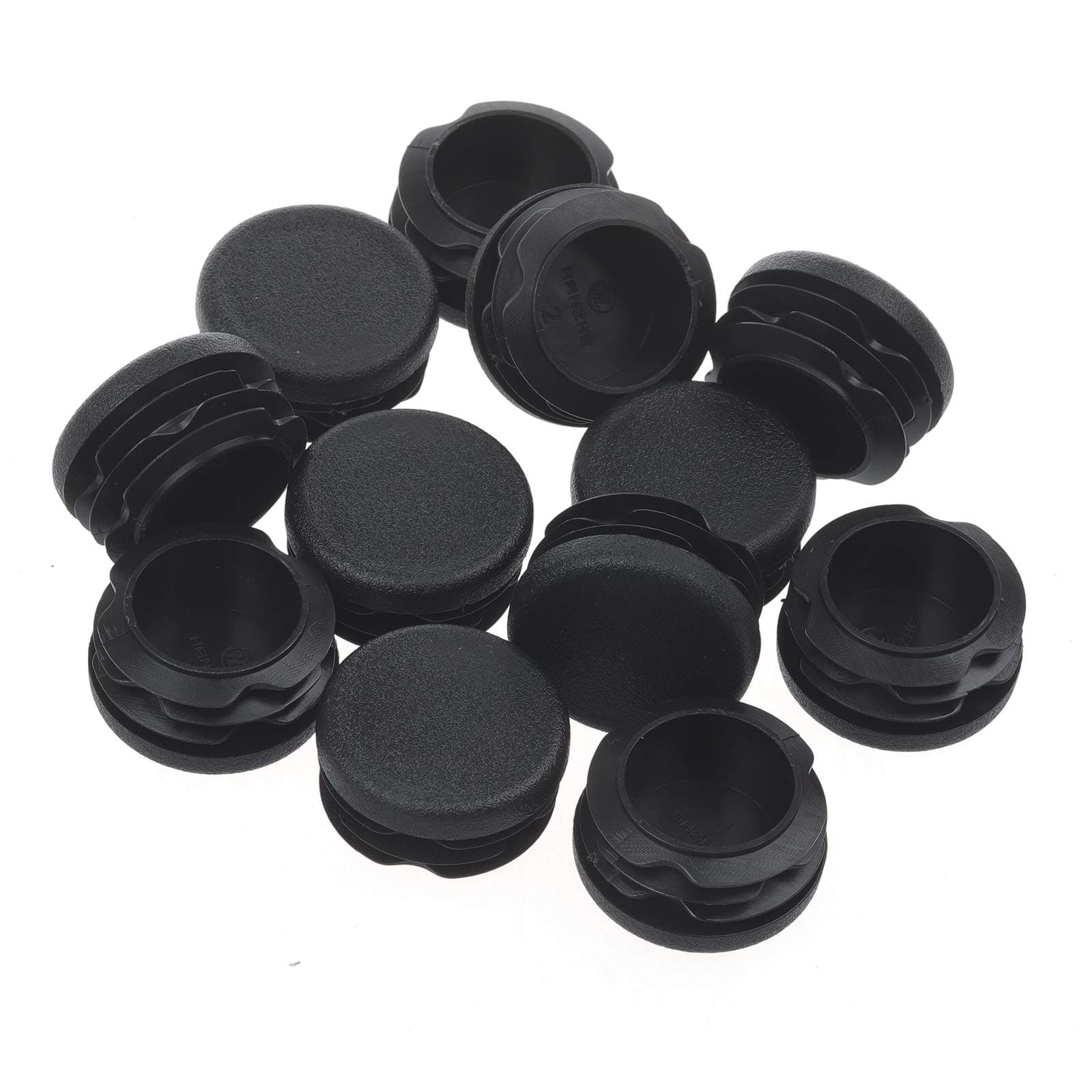 12Pcs Round Plastic Plug, End Caps for Tubing Pipe ID 32-36mm & OD 1-1/2 Inch (38mm), Steel Furniture Foot Table Chair Leg End Insert Plug Cap Covers Protector, Bar Stool Glides, Fence Plugs