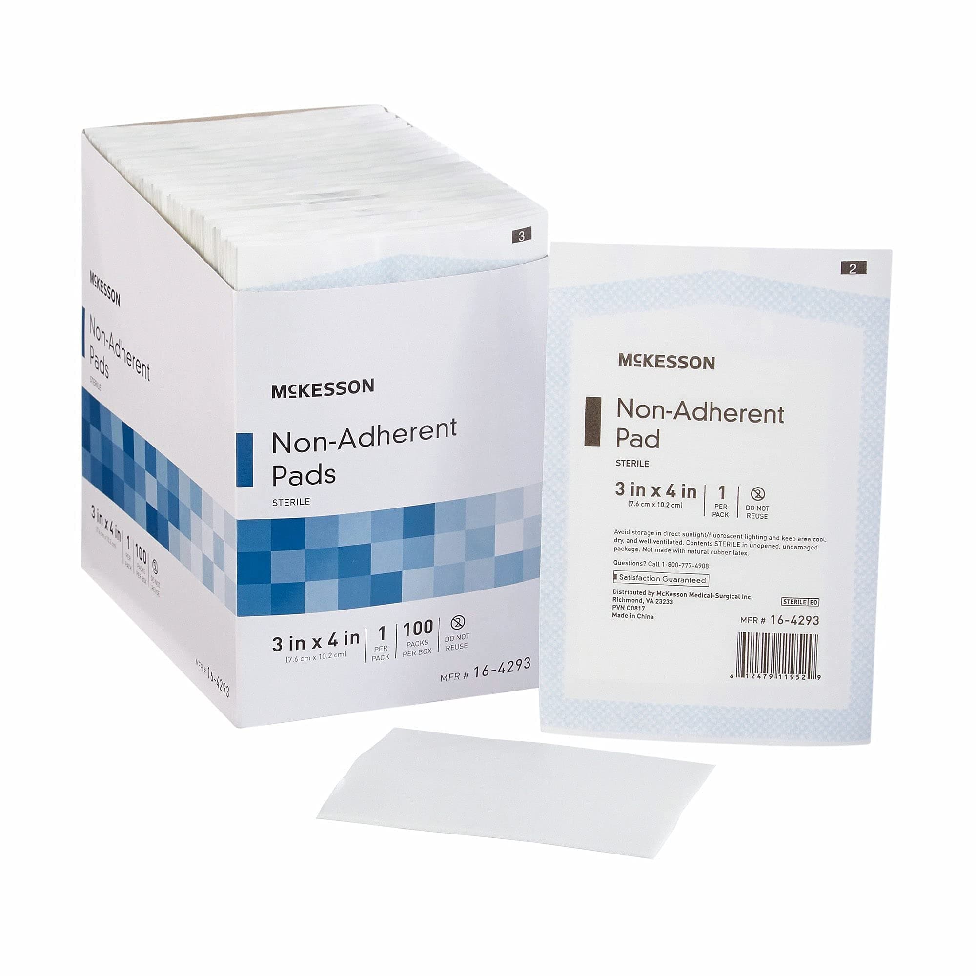 Sterile Non-Adherent Dressing Rectangle 3 x 4" 16-4293 100 per Box