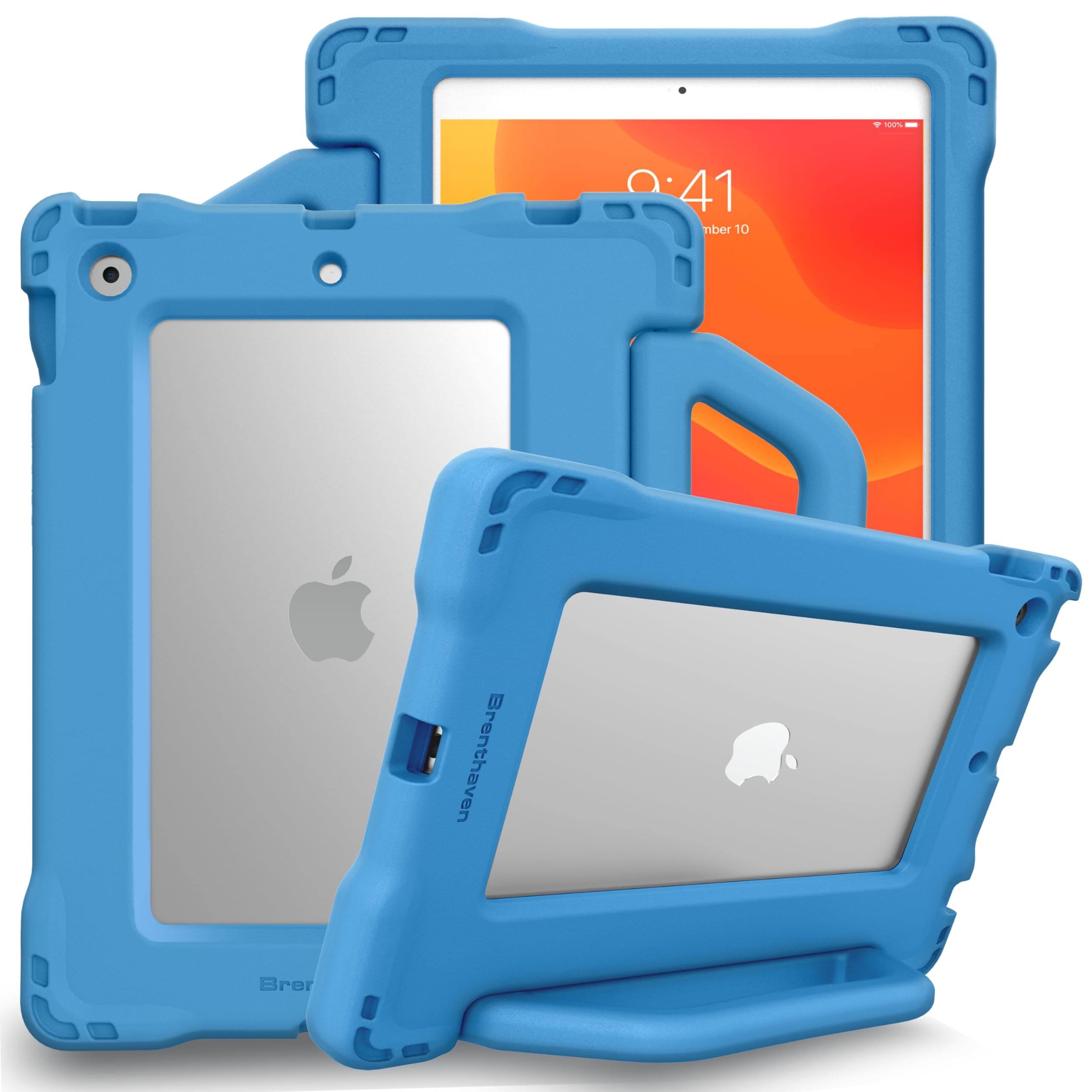 Brenthaven Edge Bounce Rugged iPad Case Fits ONLY Apple iPad 9th | 8th | 7th Generation (10.2-inch) Drop Tested Cover - Blue