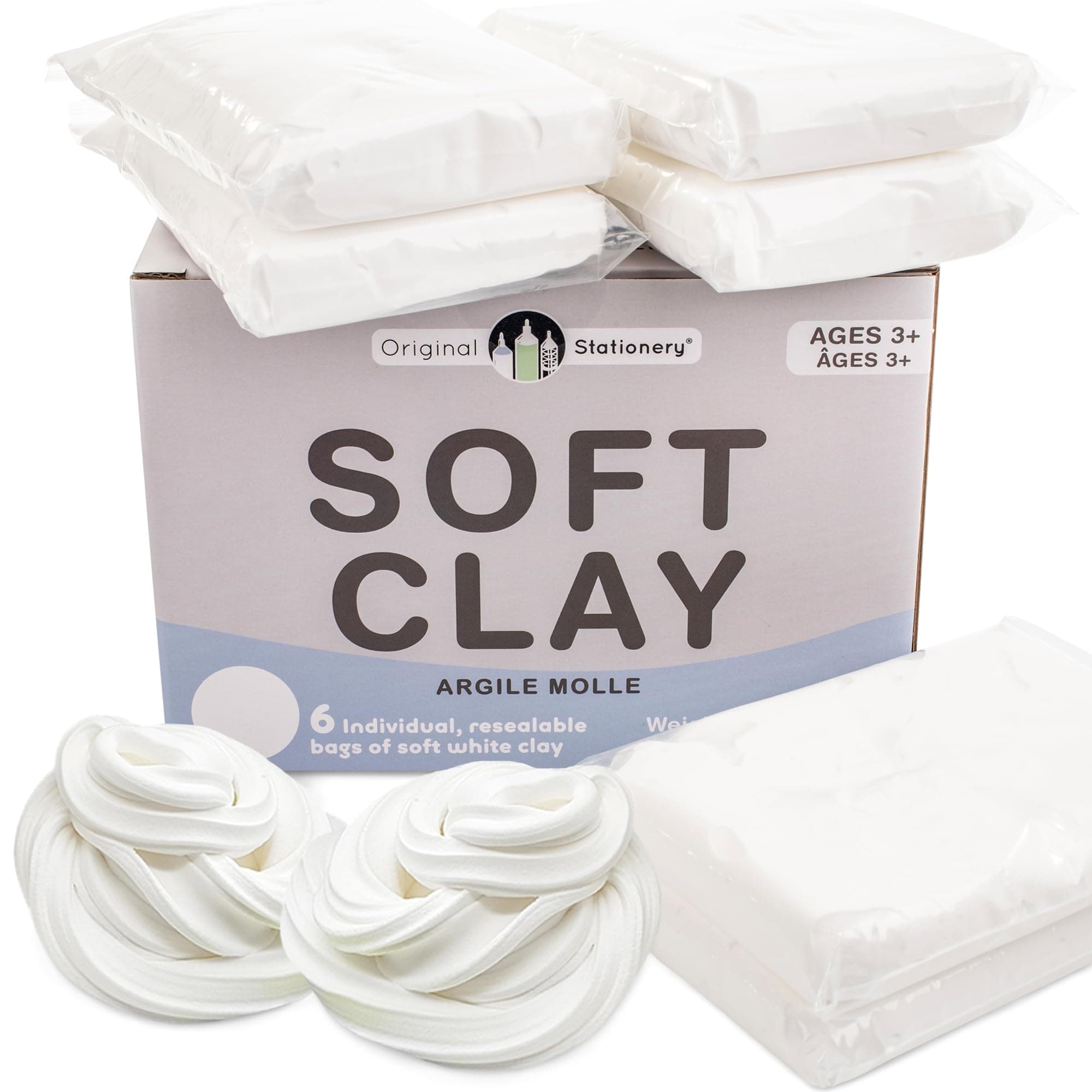 Soft Clay for Slime Making - Moldable Modeling Clay for Kids, Blend with Glue & Shaving Foam for Butter Slime, 1.3 Lbs/600g - Fun Birthday Gift - Mix-in Supplies