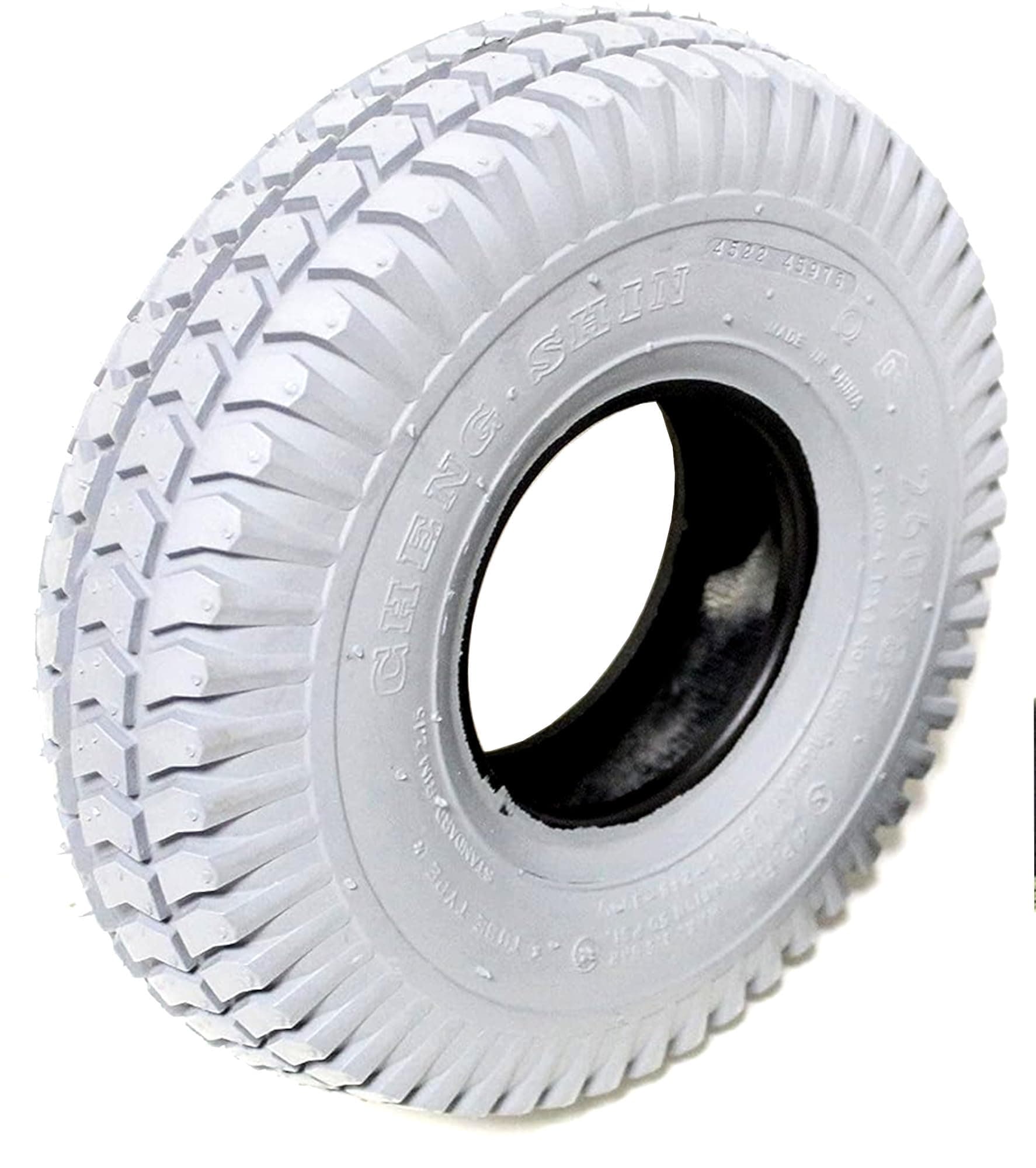 Tyre 3.00-4 (260x85), 4 Ply, grey, Block pattern, for Mobility Scooter, Wheelchair