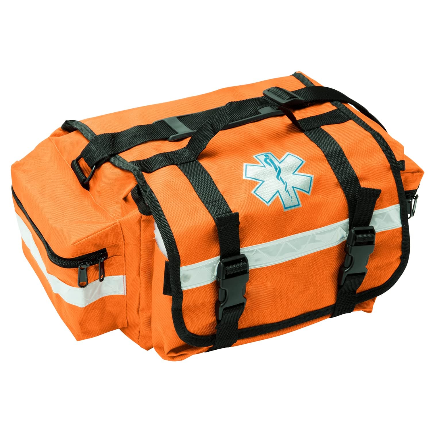 Professional Empty Orange First Responder Bag, 17" x 9" x 7", EMT Trauma First Aid Carrier for Paramedics and Emergency Medical Supplies Kit, Lightweight and Durable