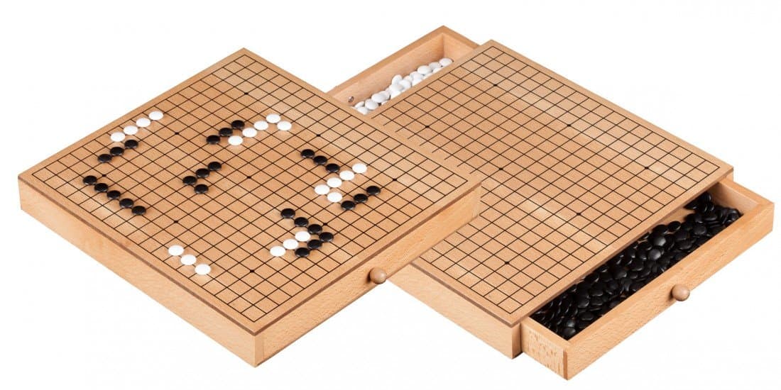 GO Game Set. Wooden. With Two Drawers.