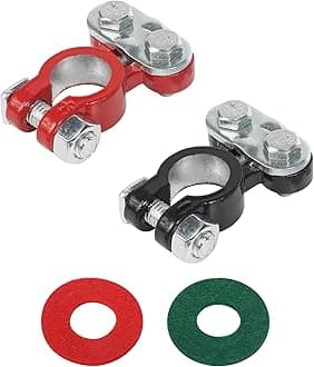 bylikeho 2PCS Battery Terminals,Car Accessories Cable Terminal Clamp Connectors,Anti Corrosion Car Battery Terminal Connectors Plated Top Terminal and Post Washer Set,Compatible With Cars,Trucks,Vans