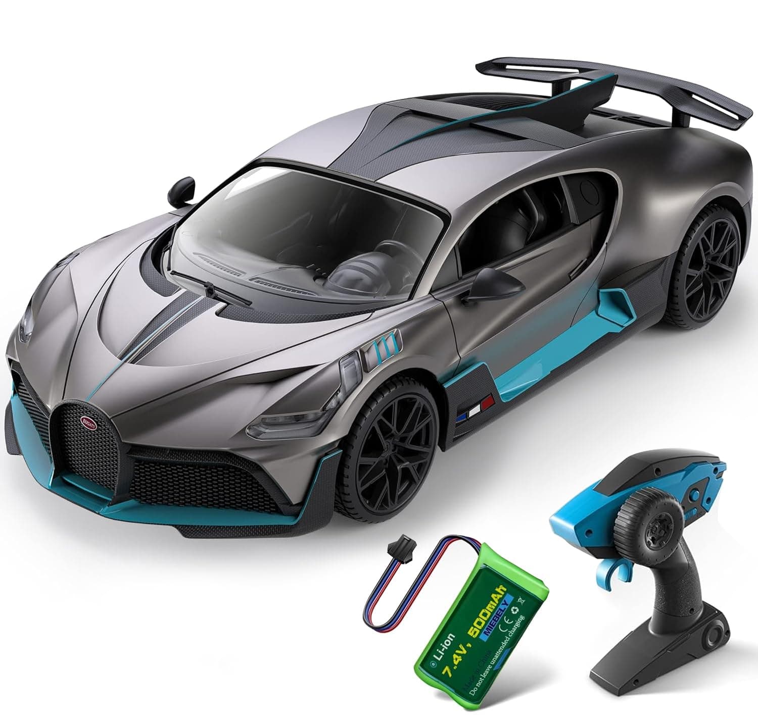 Remote Control Car, Bugatti Divo 1/16 Scale Rc Cars 12Km/h, 2.4Ghz Licensed Model Car 7.4V 500mAh Toy Car Headlight for Adults Boys Girls Age 6-12 Years Birthday Ideas Gift