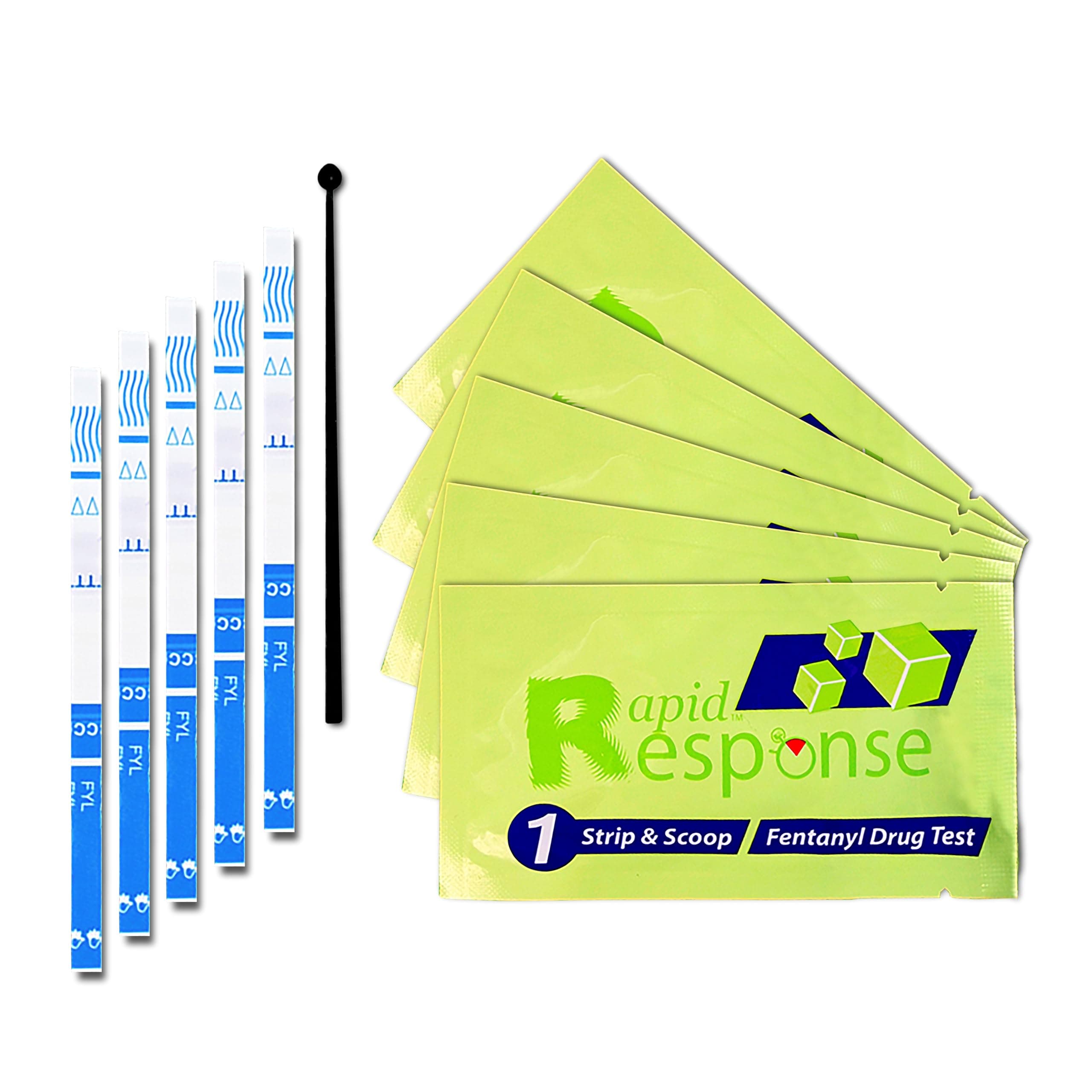 Rapid Response 2.0 Fentanyl Test Strips-5 Pack – Upgraded Drug Testing Kit with Micro Scoop – Fewer Cross-Reactions – Fast & Accurate Harm Reduction Tool for Overdose Prevention