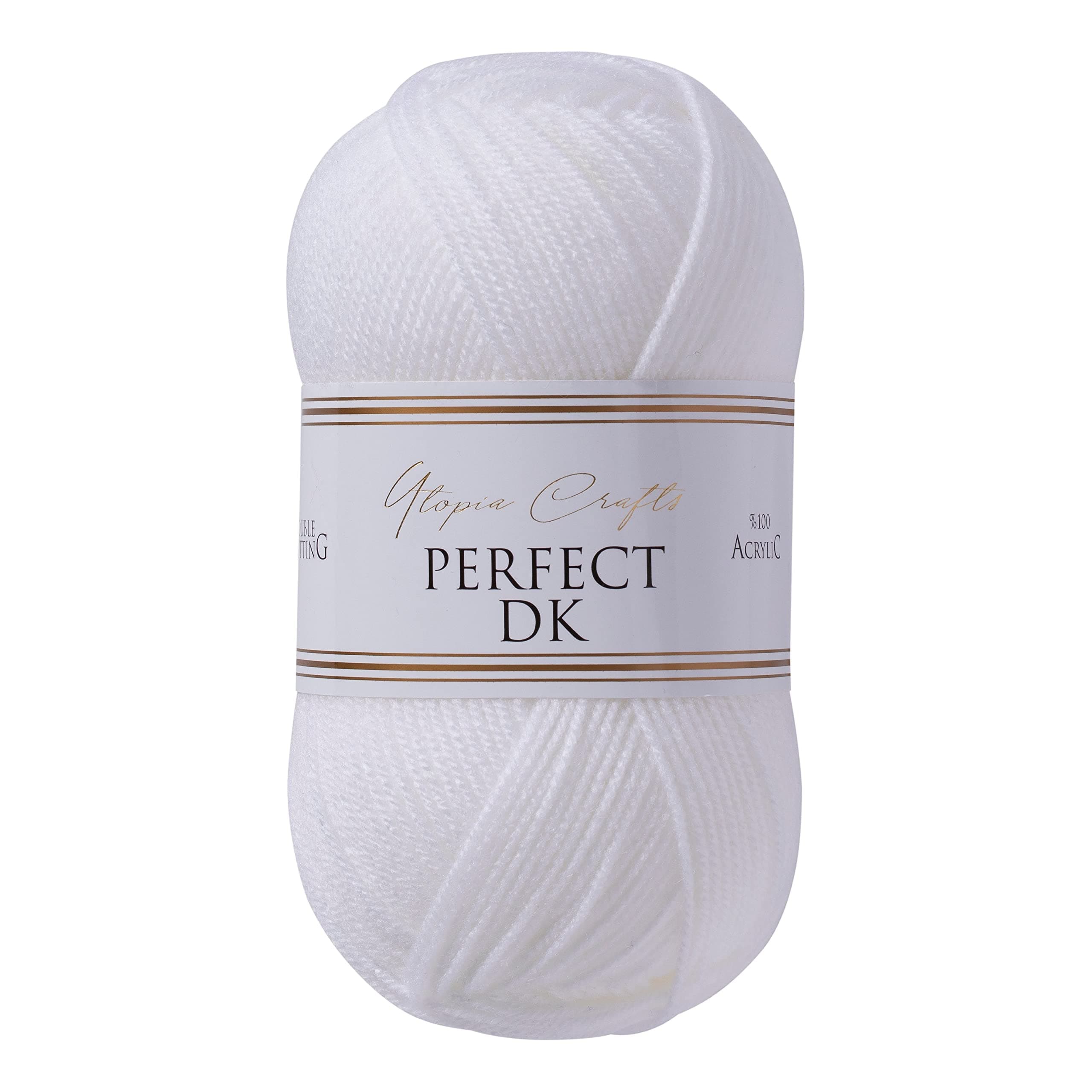 Utopia Crafts DK Double Knitting Yarn, 100g (White)