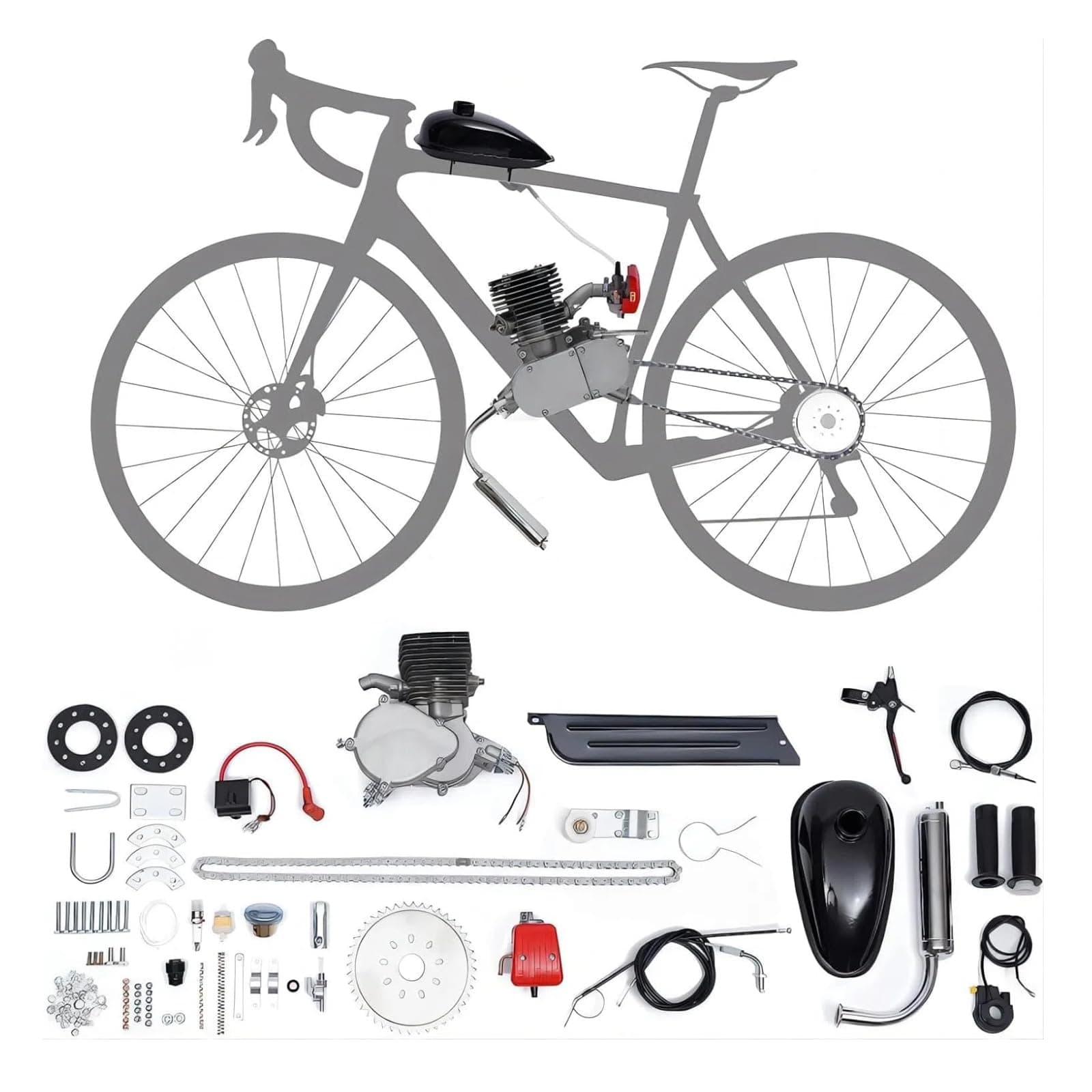 DDBESSIC 100cc Bicycle Engine Kit 2 Stroke Upgraded Bicycle Motor Kit