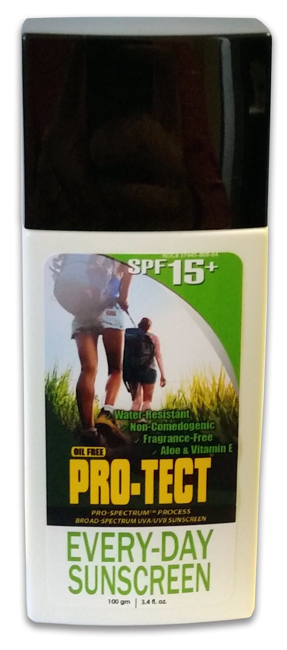 3.4 oz Pro-Tect Everyday Sunscreen Sunblock Lotion, broad-spectrum UVA (wrinkle, aging), and SPF 15 Protects 93% UVB (sunburn), all day water resistant non-comedogenic fragrance free