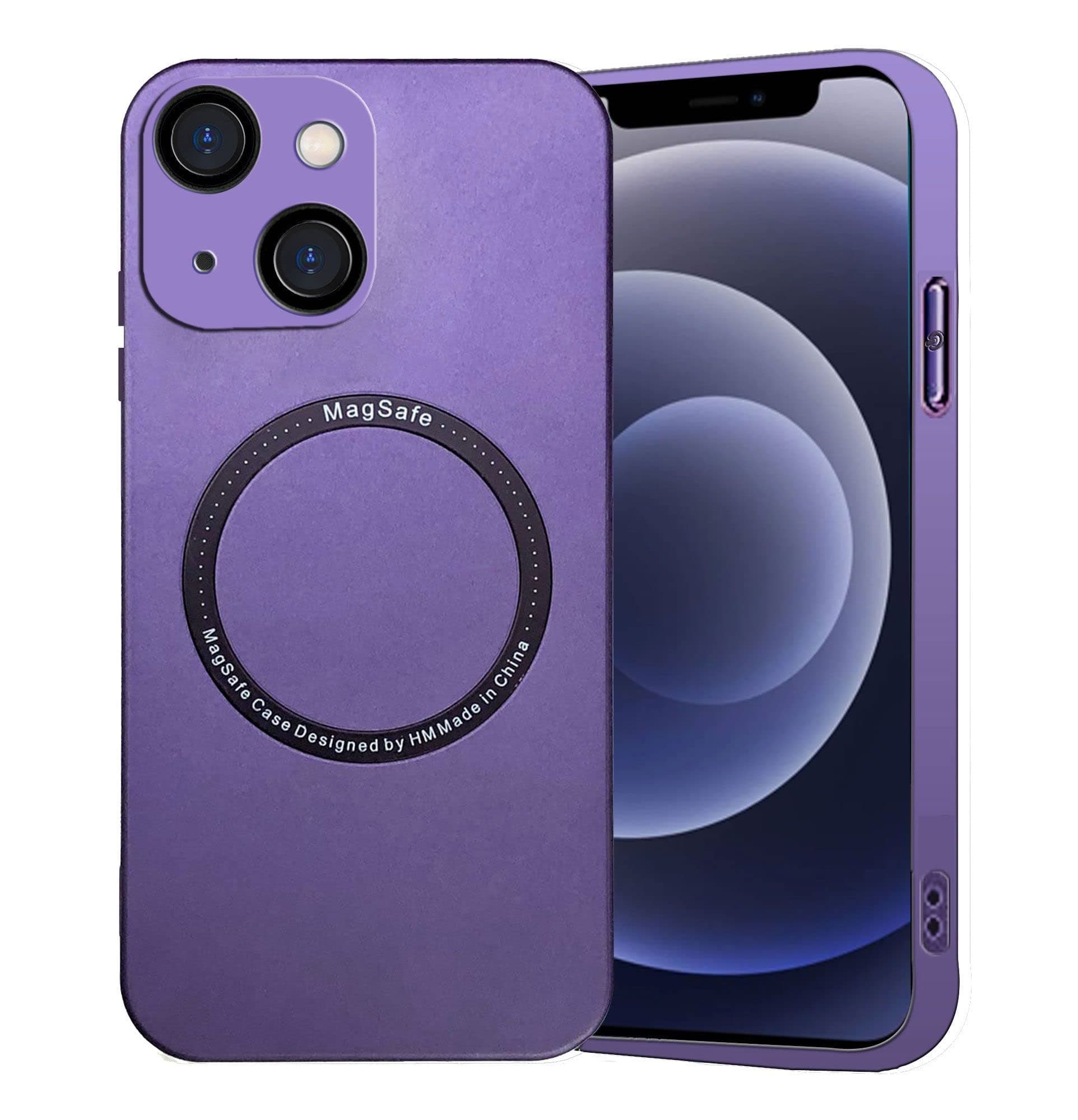 A rtistque TPU Matte Slim Hard Back Cover Case for iPhone 14 Compatible for Mag-Safe Scratch-Resistant | Lens Protection - Purple