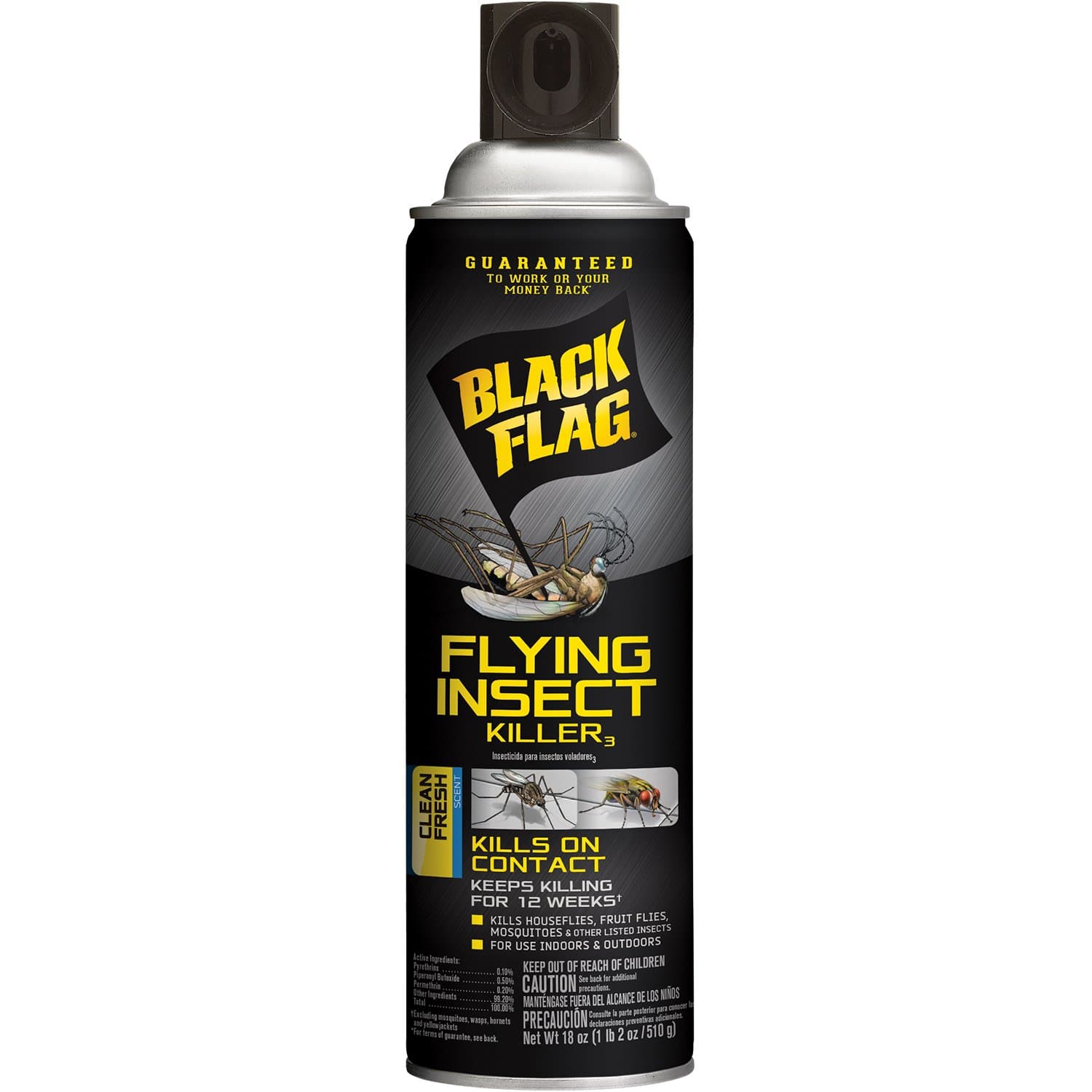 Black Flag Flying Insect Killer 18 Ounces, Aerosol Bug Spray, 12 Pack