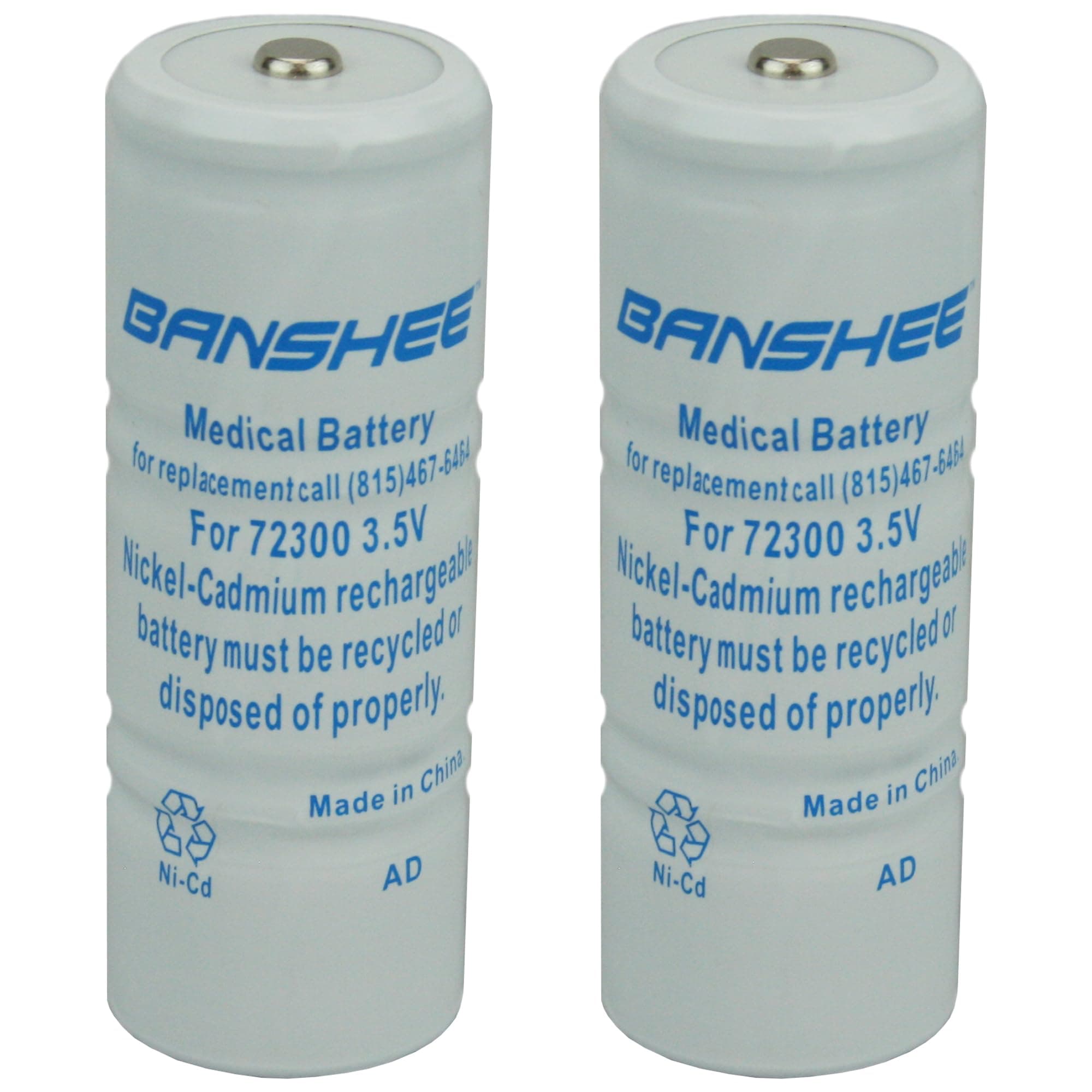 Banshee 2 Pack Super Capacity Replacement for Welch Allyn 72300 3.5V Battery 71000