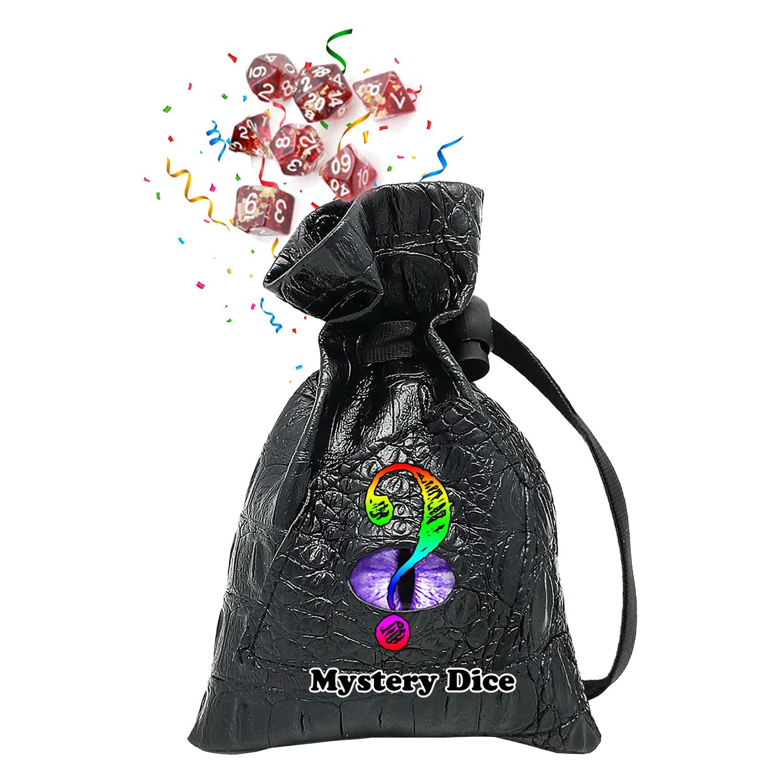 Haxtec Dragon Dice Bag Drawstring Leather DND Dice Pouch Storage Bag Compatible with Dungeons and Dragons D&D Gift, Coins and Accessories (Red Eye) Patent Number D893867