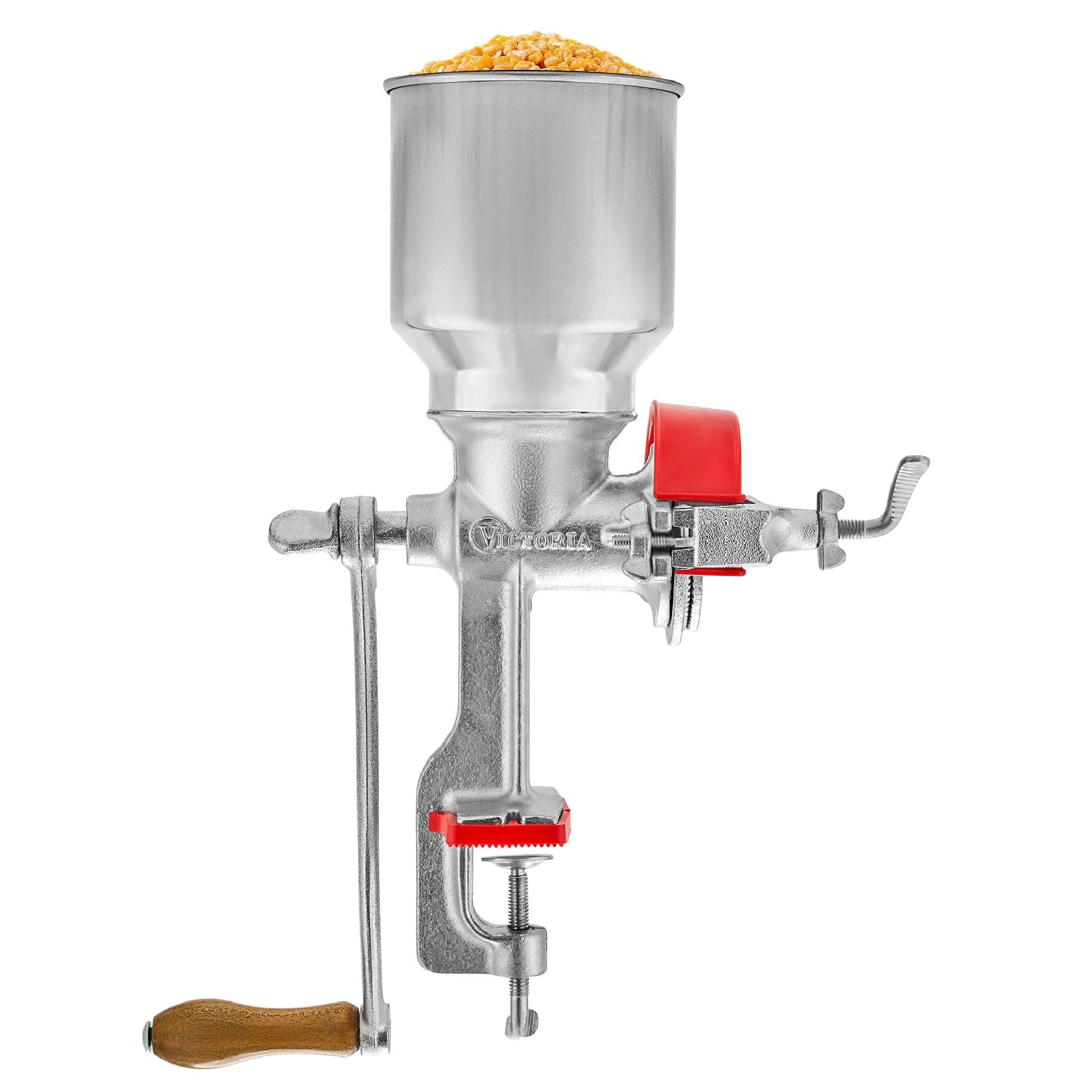 Victoria Manual Cast Iron Grain Mill with High Hopper, Premium Corn-Grinding Mill and Grain Grinder, Made in Colombia