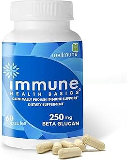 Ultra Strength Immunity - Clinically Proven Immune Support - Wellmune Highly Purified Beta Glucan - Gluten-Free, Non-allergenic, Non-GMO and Vegan Capsules - 60 Capsules, 250 mg