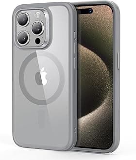 ESR For iPhone 15 Pro Max Case, Compatible With Magsafe, Military-Grade Case Protection, Yellowing Resistant, Scratch-Resistant TPU Back, Magnetic Phone Case For iPhone 15, Classic Series, Clear Gray