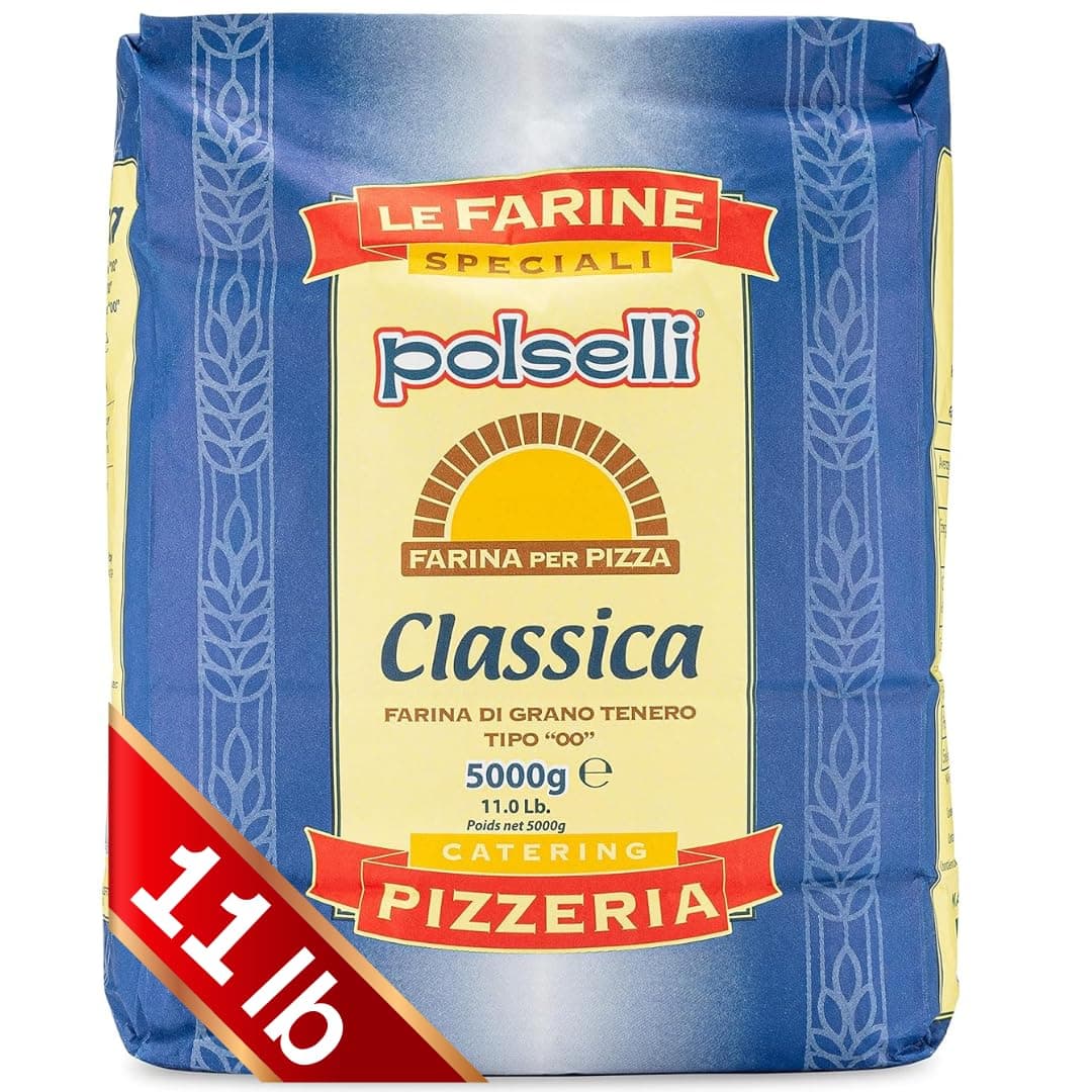 Classica, Tipo "00" Double Zero Flour Extra Fine, 11 lbs (5 kg), Neapolitan Italian Pizza, Bread, Pasta, and more, All Natural, Unbleached, Unbromated, No Additives